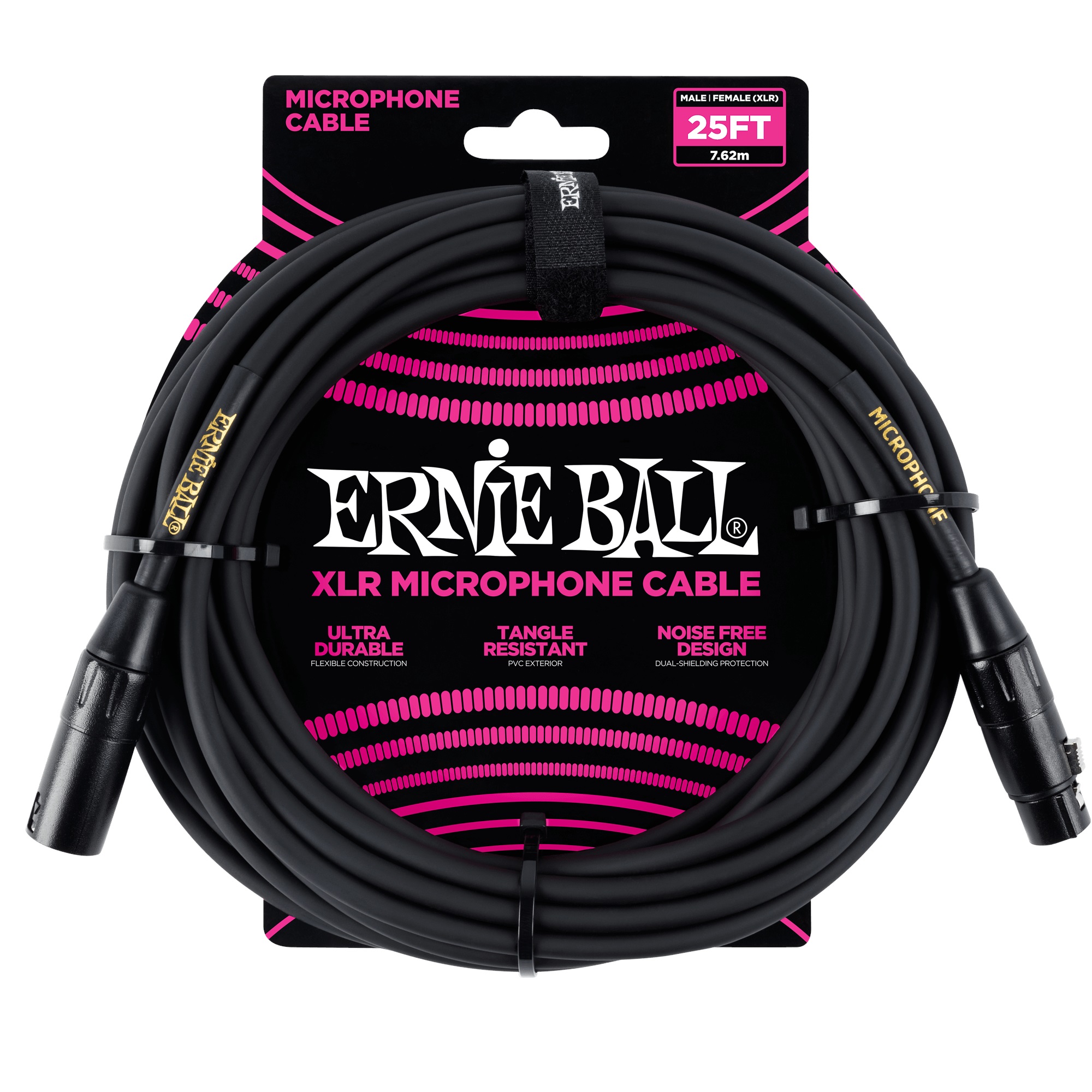 Levně Ernie Ball 25' XLR Cable Black
