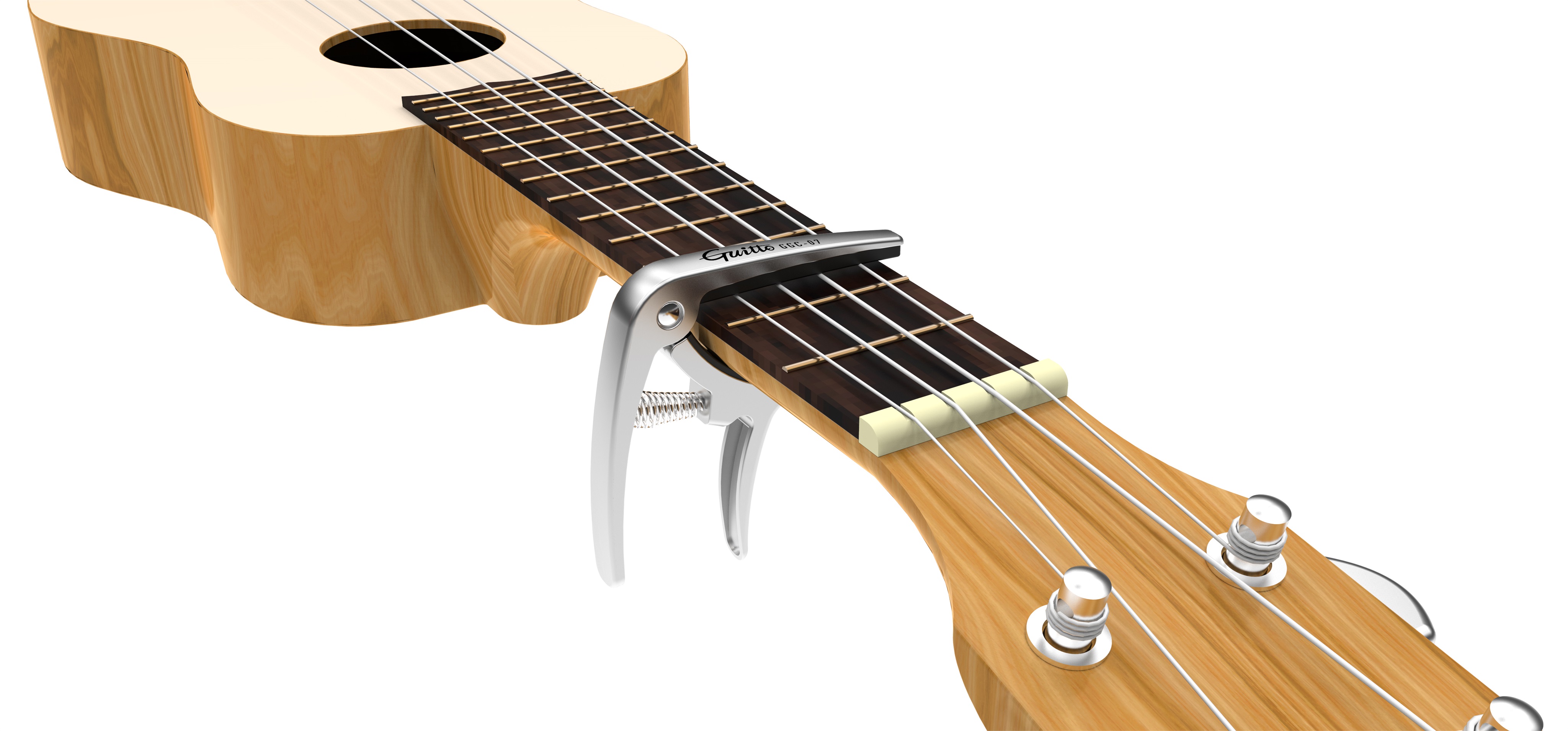 Guitto GGC-07 Ukulele Capo Silver (obrázek 6)
