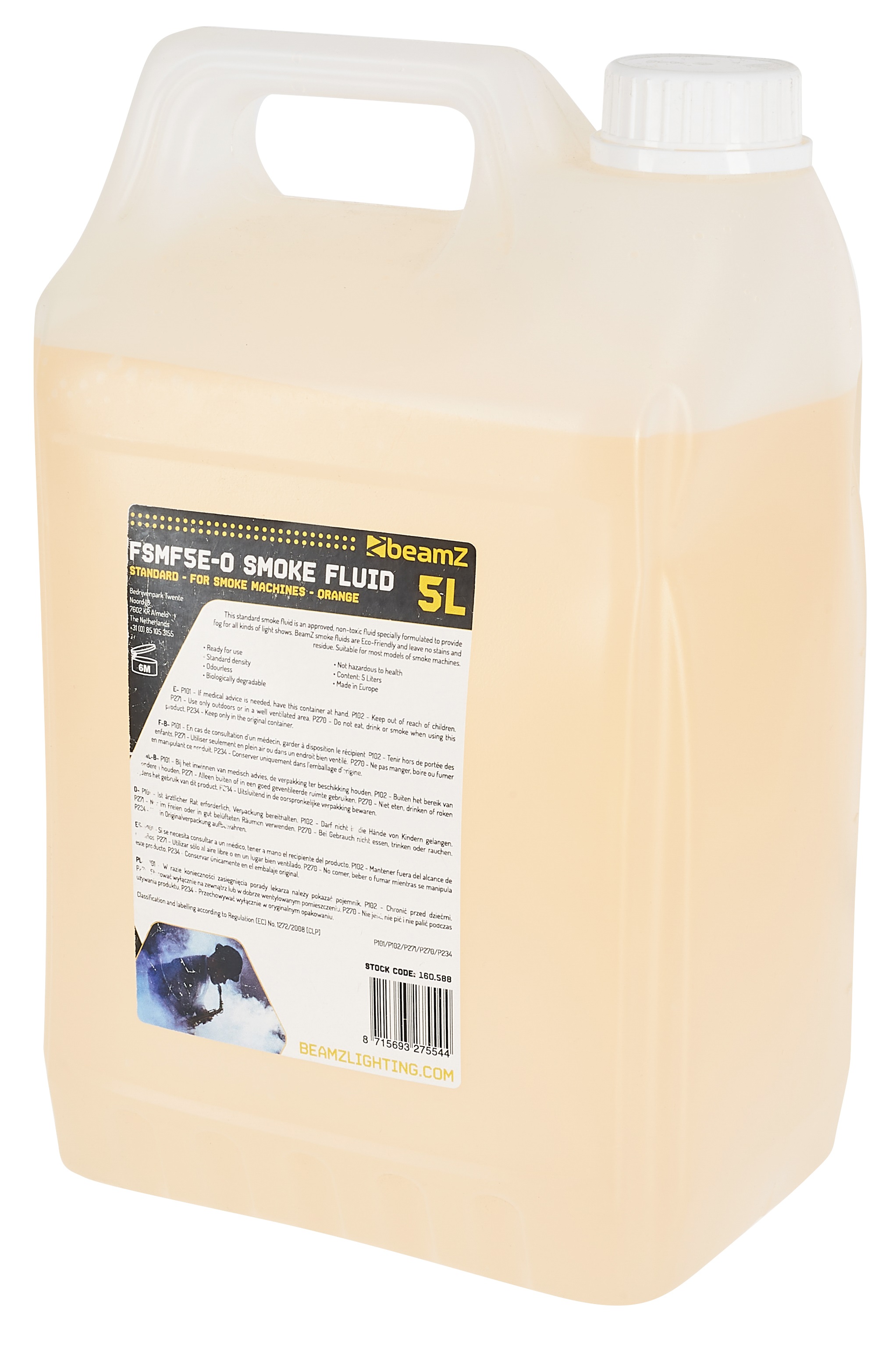 Levně BeamZ FSMF5E-O Smoke Fluid 5L Standard Orange