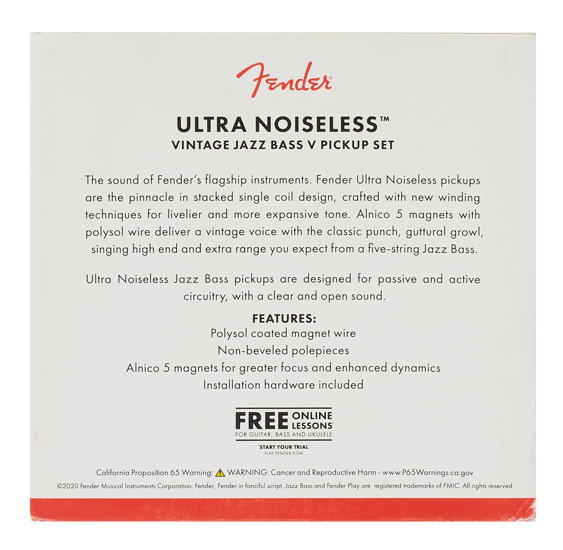 Fender Ultra Noiseless J-Bass V Pickup Set (obrázek 5)