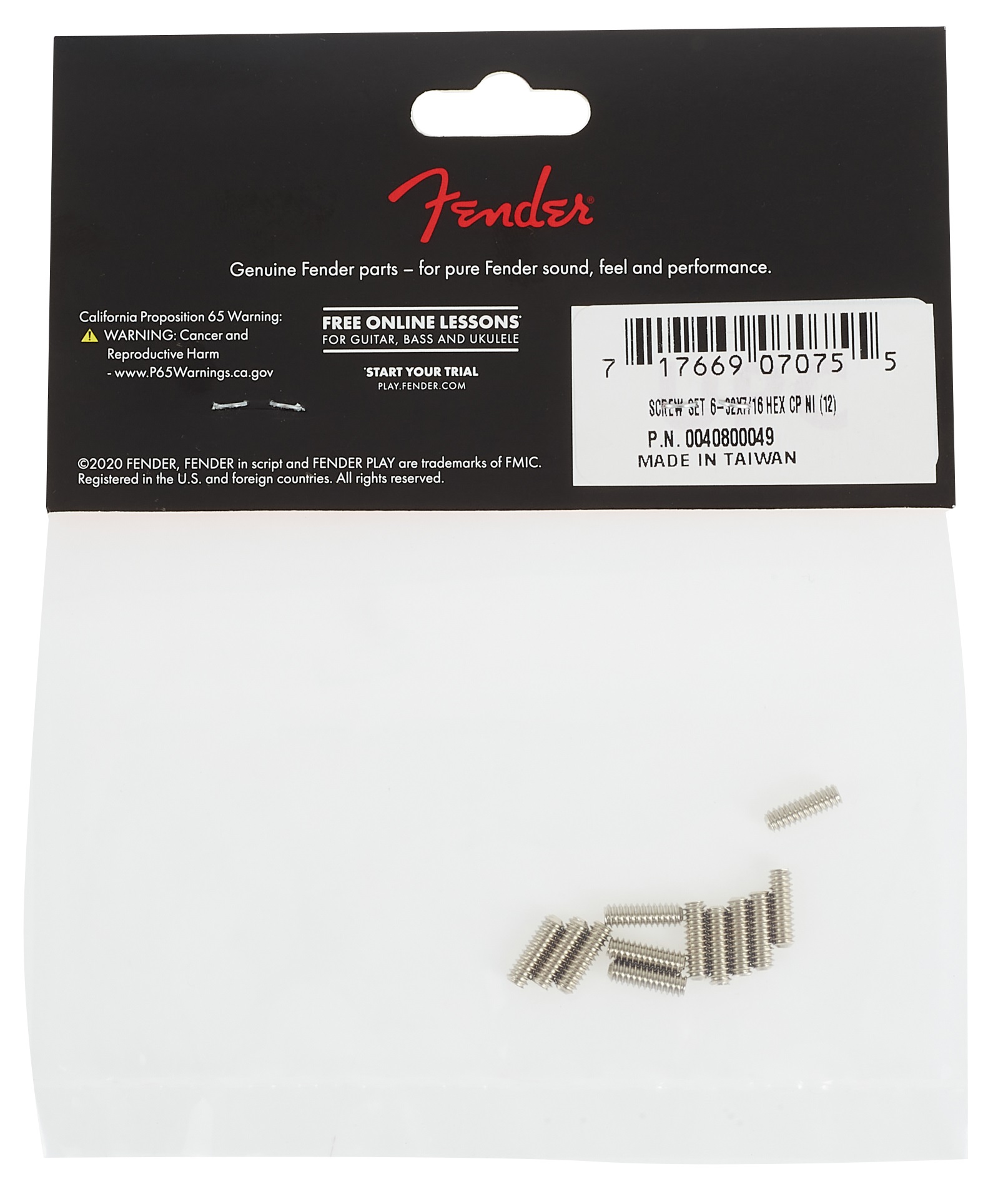Fender Standard Series Bass Bridge Saddle Height Adjustment Screws, Ni (obrázek 3)