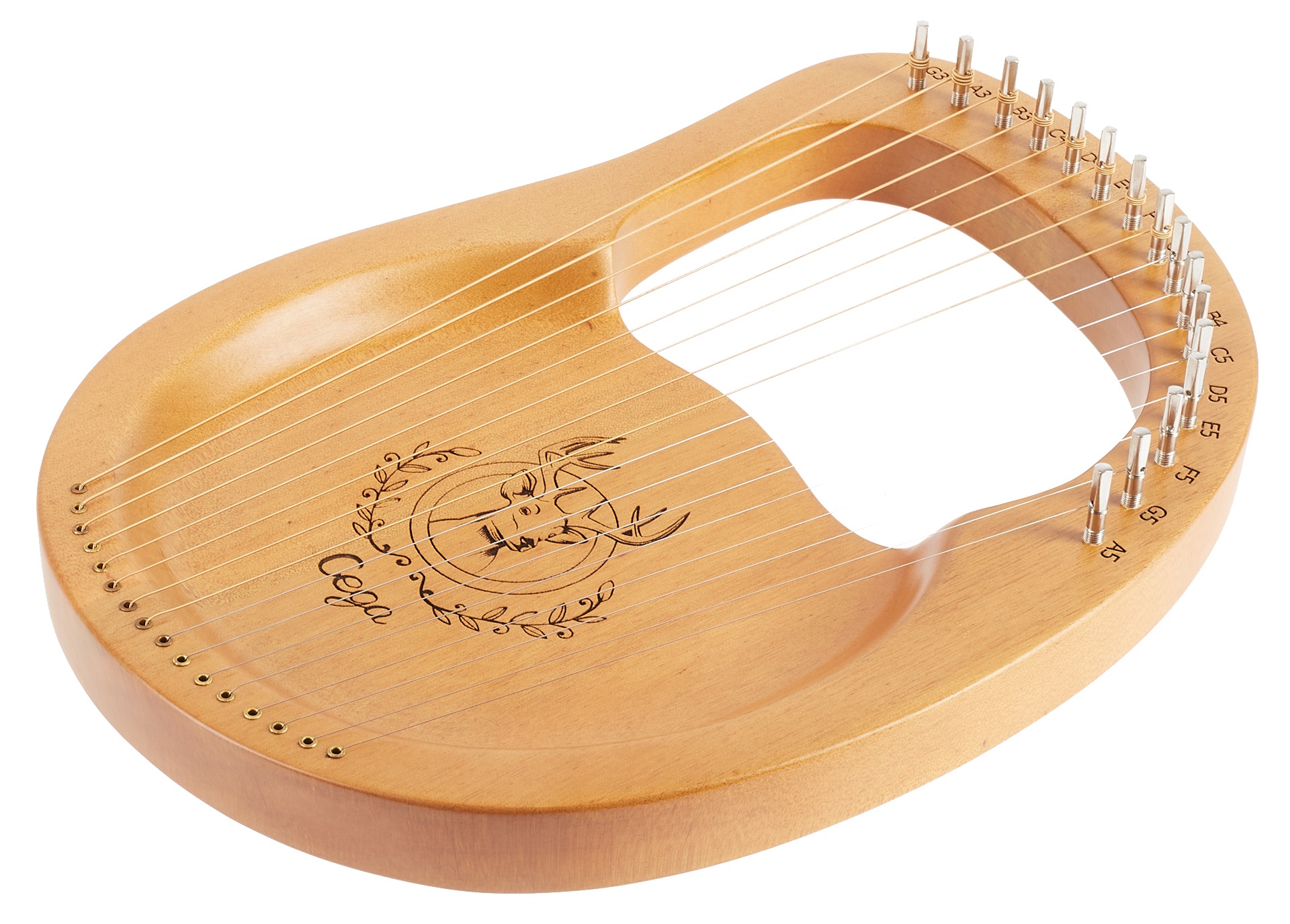 Cega Lyre Harp Rounded 16 Strings Natural (obrázek 3)