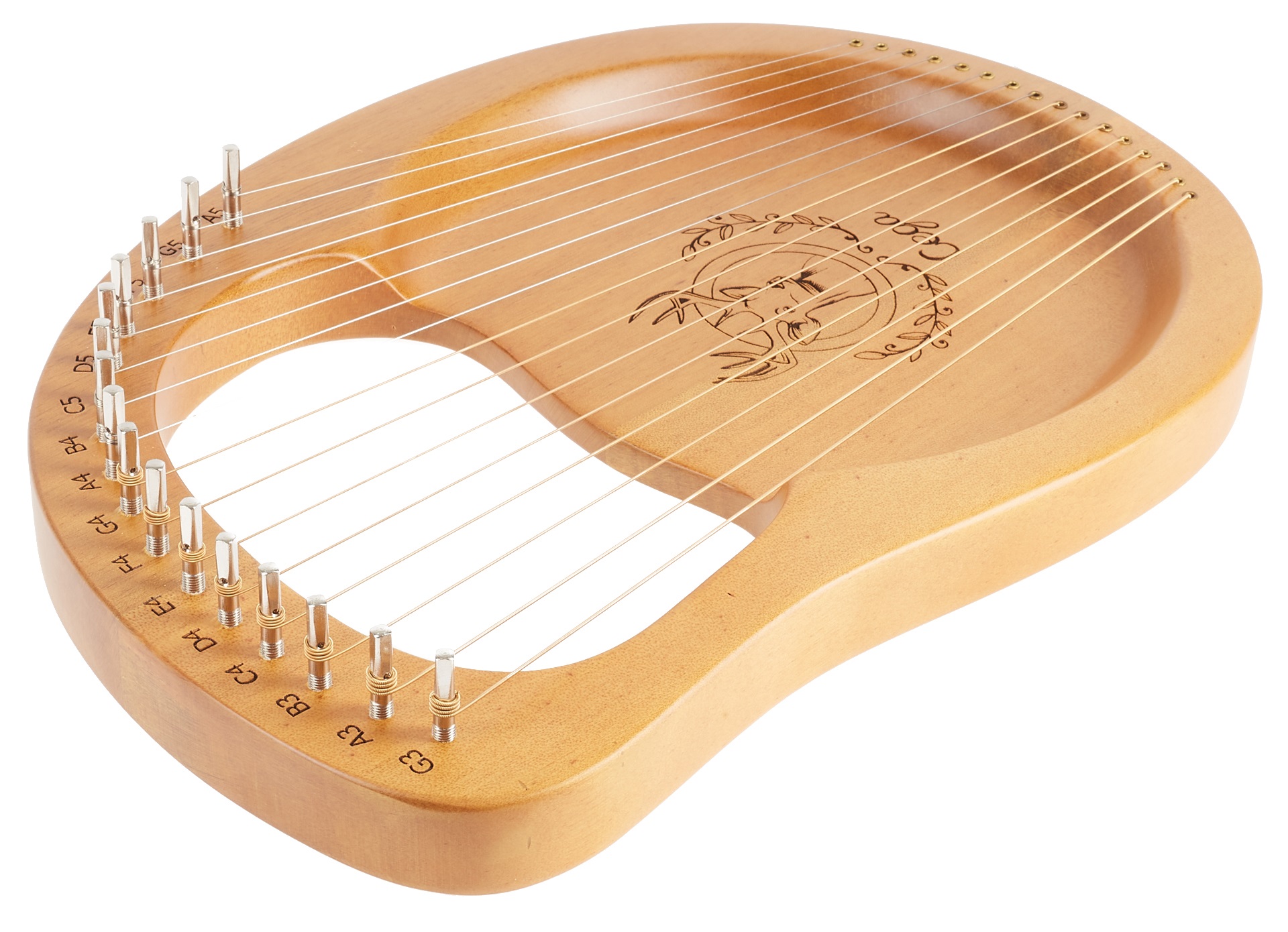 Cega Lyre Harp Rounded 16 Strings Natural (obrázek 4)