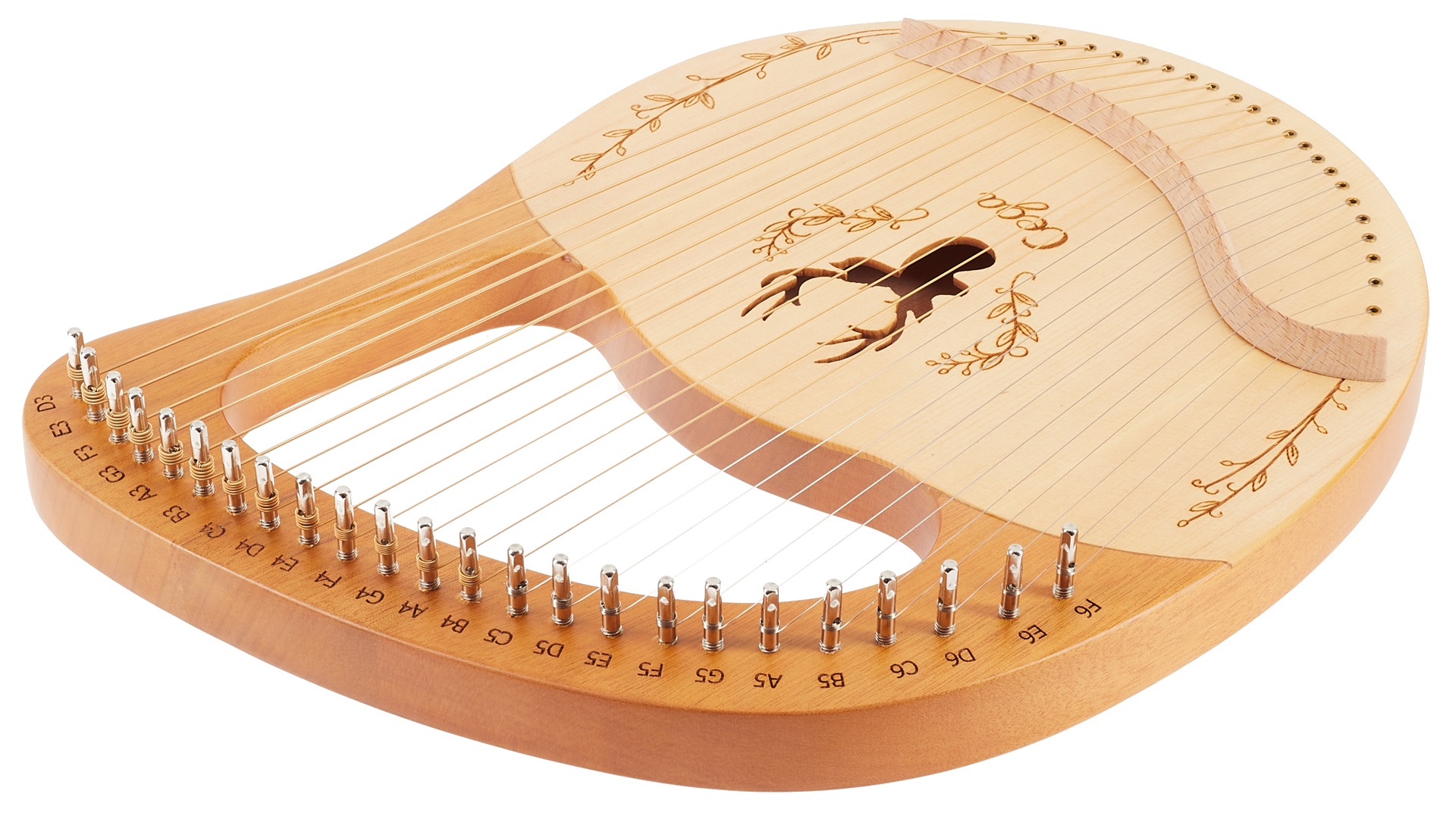 Cega Lyre Harp 24 String Natural (obrázek 4)