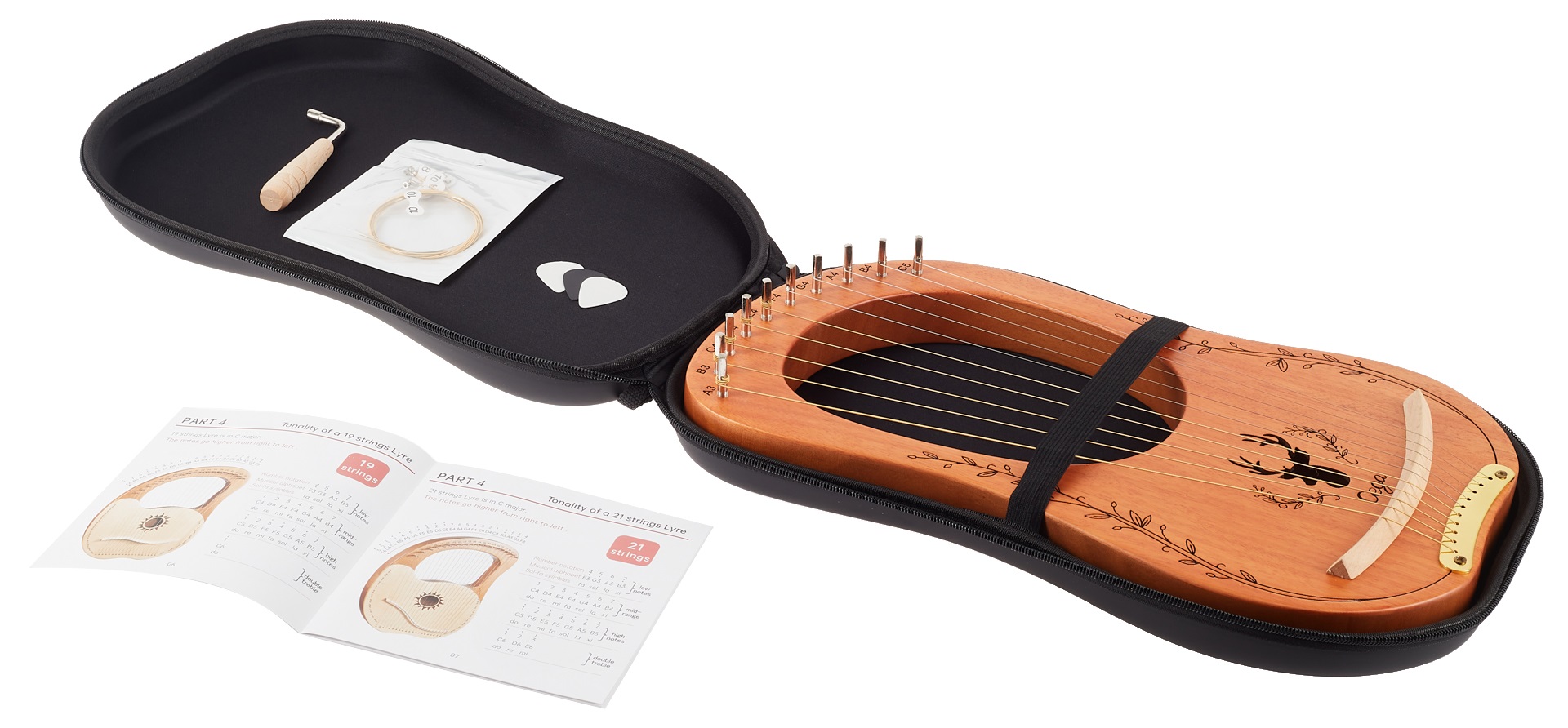 Cega Lyre Harp 10 Strings Natural (obrázek 5)