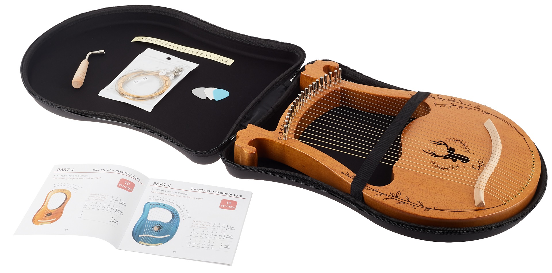 Cega Harp 19 Strings Natural (obrázek 5)