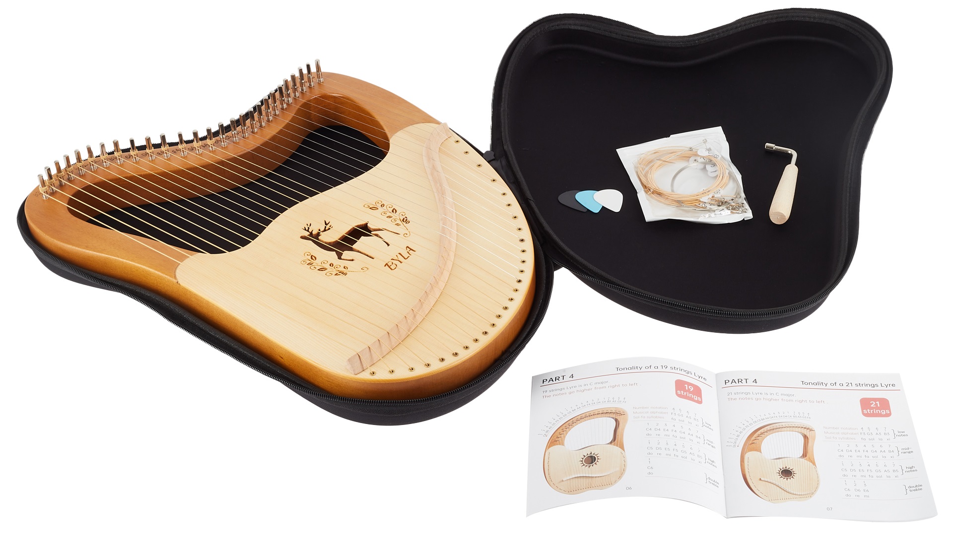 Byla Lyre Harp 27 Strings Natural (obrázek 5)