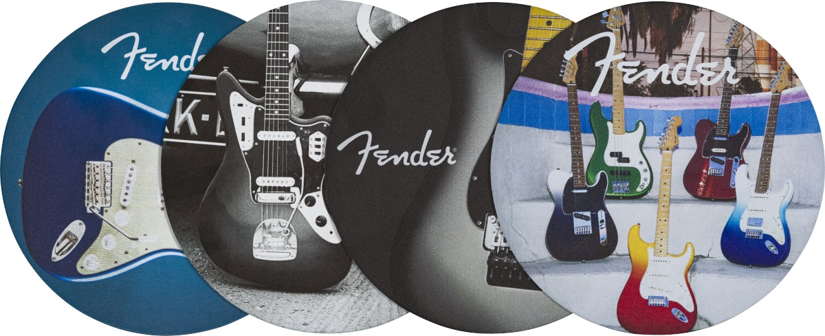 Levně Fender Guitars Coasters, 4-Pack, Multi-Color Leather