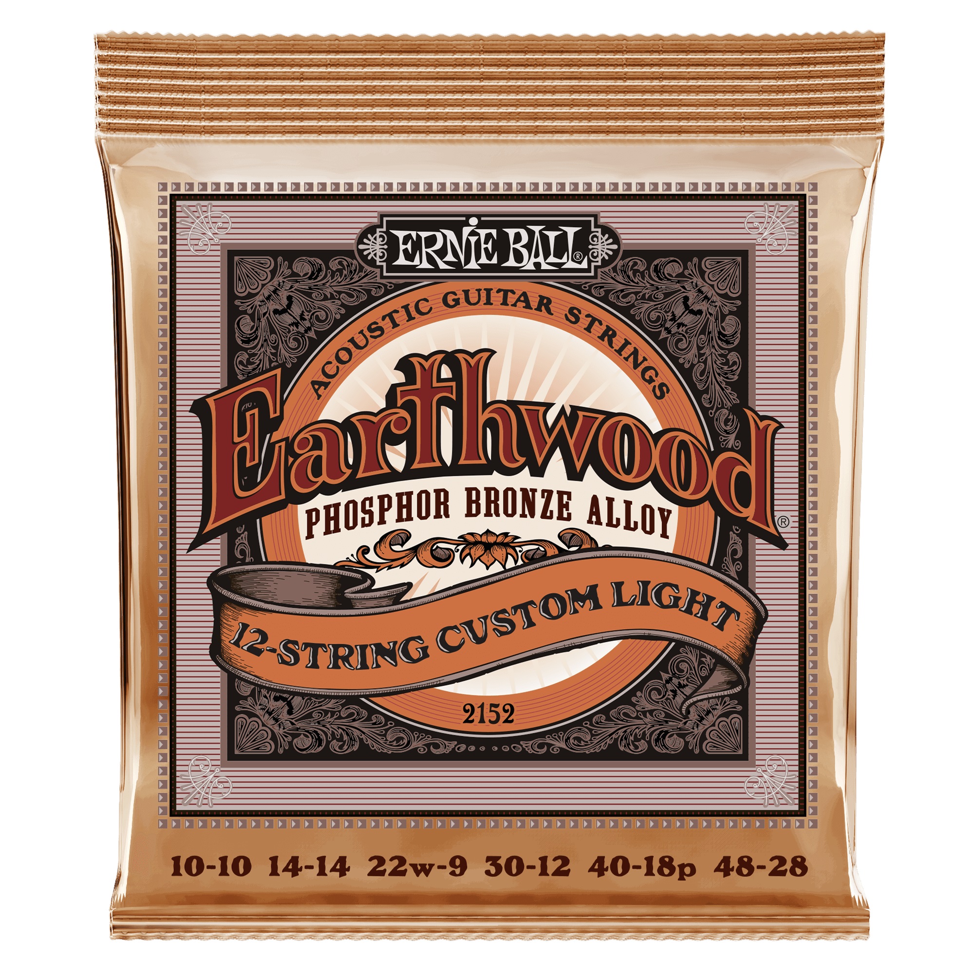 Levně Ernie Ball 2152 Earthwood Phosphor Bronze Custom Light 12-String