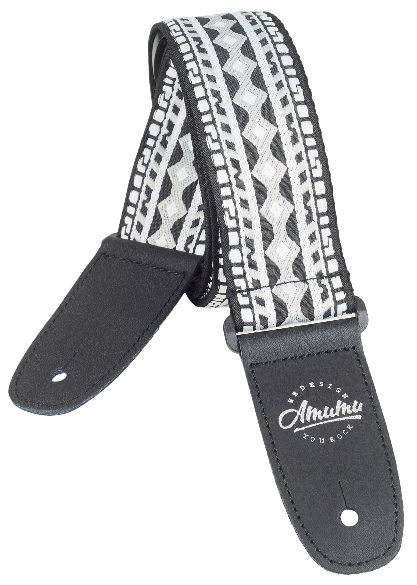 Levně Amumu Hootenanny Embroidery Cotton Strap Black & White