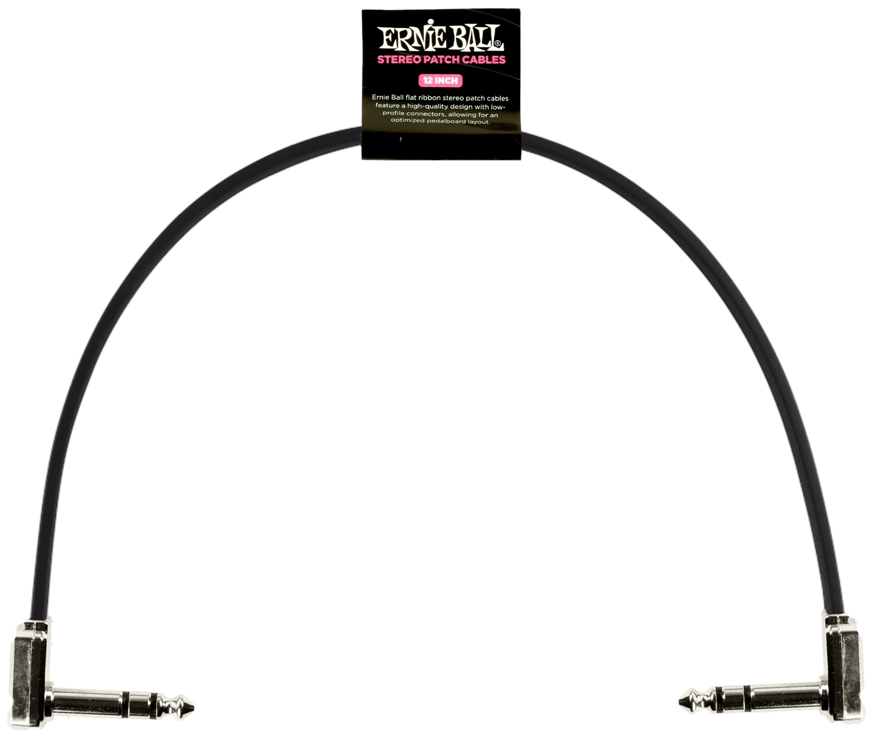 Levně Ernie Ball Flat Ribbon Stereo Patch Cable 12" Black