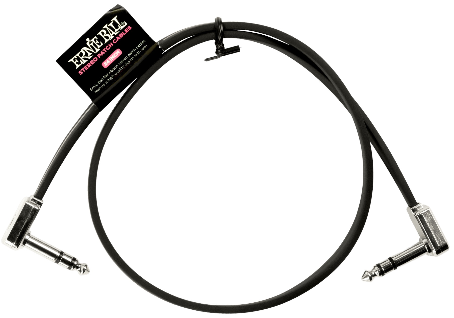 Levně Ernie Ball Flat Ribbon Stereo Patch Cable 24" Black
