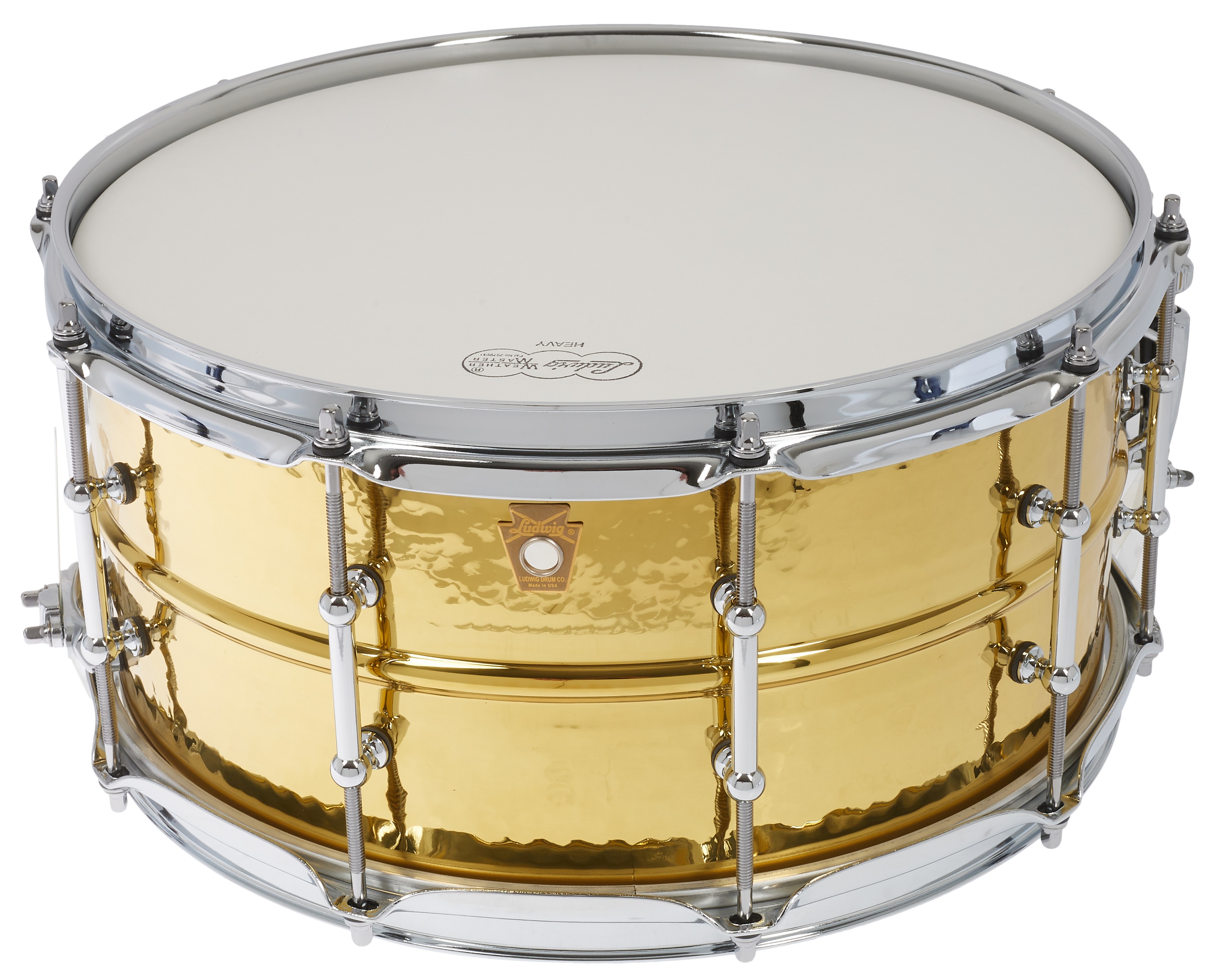 Levně Ludwig 14" x 6,5" Hammered Brass Snare LB422BKT