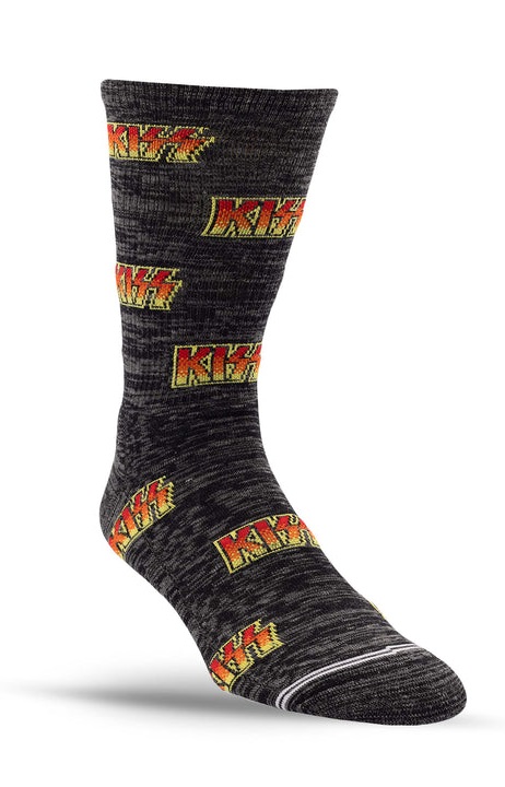 Levně Perri's Leathers Kiss All Over Logo Crew Charcoal Mix L