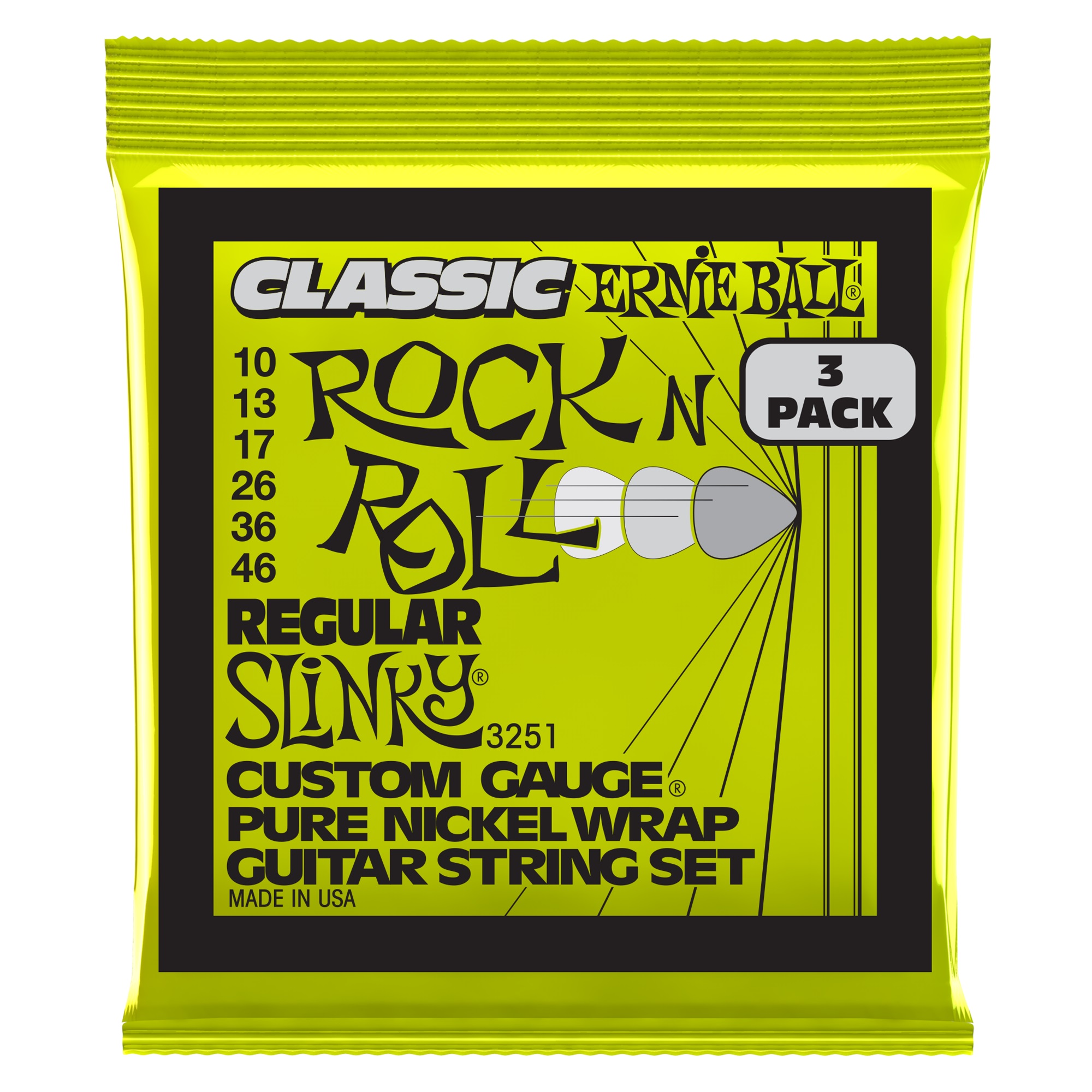 Levně Ernie Ball 3251 Pure Nickel Regular Slinky 3-Pack