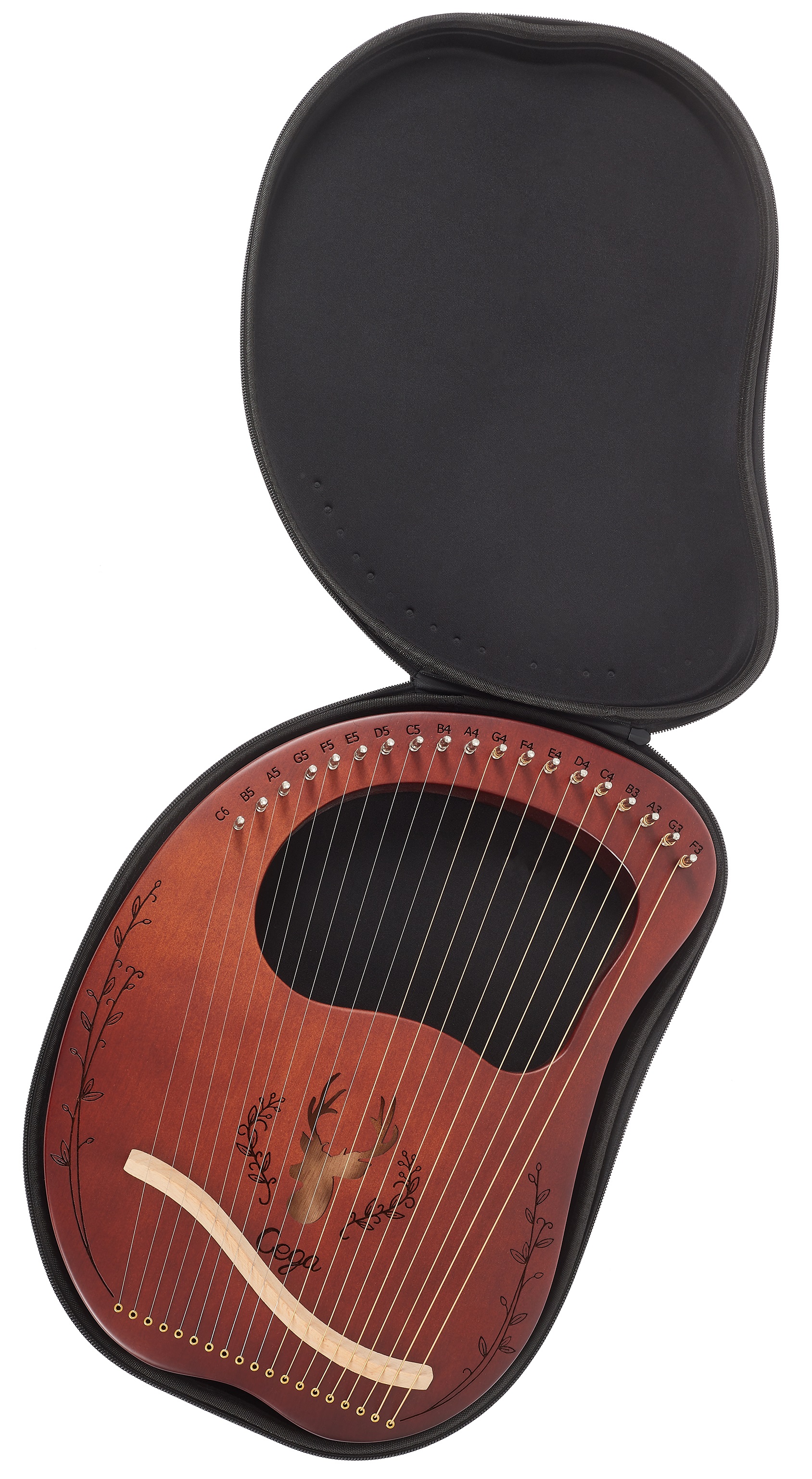 Cega Lyre Harp 19 Strings Coffee (obrázek 5)