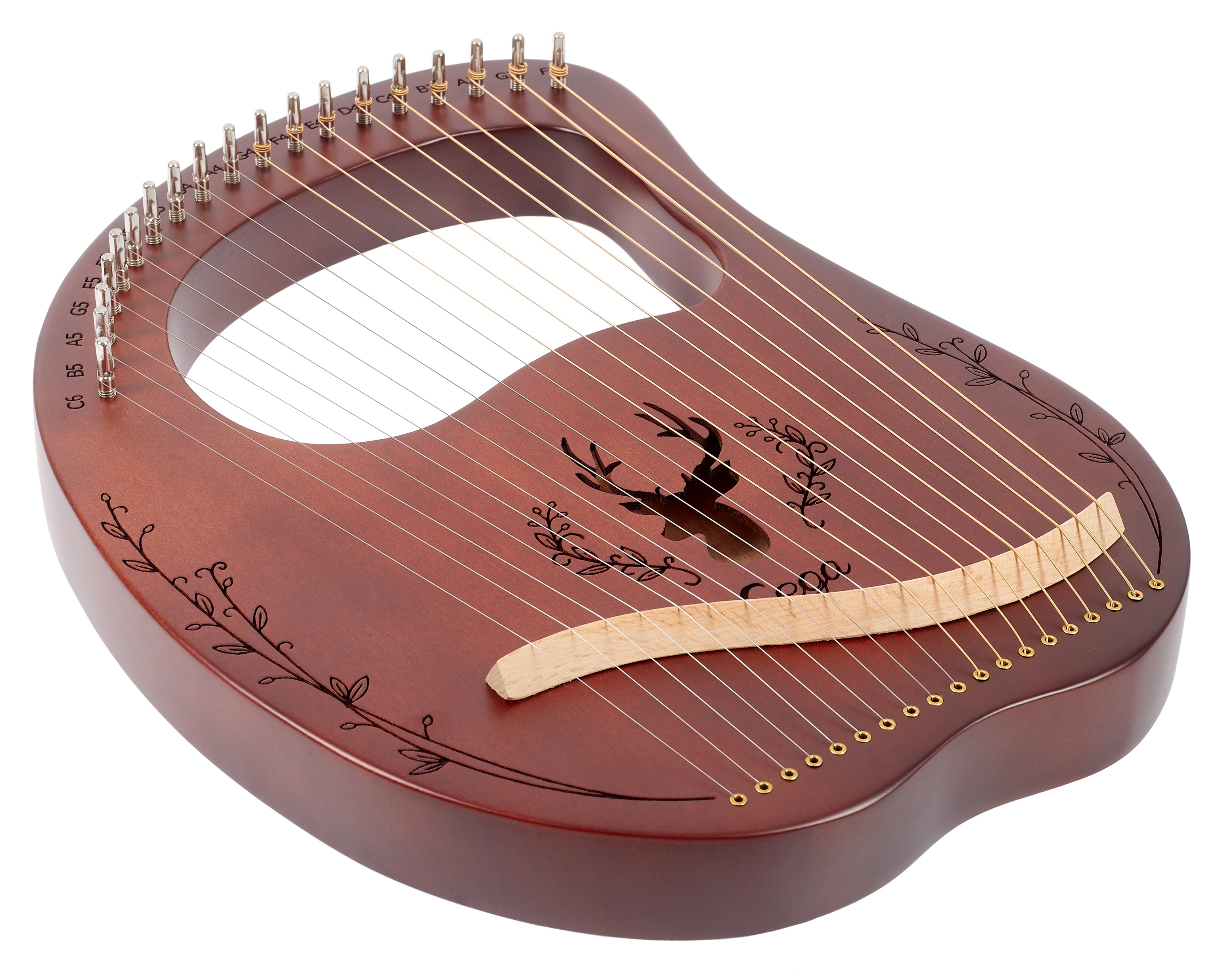 Cega Lyre Harp 19 Strings Coffee (obrázek 3)