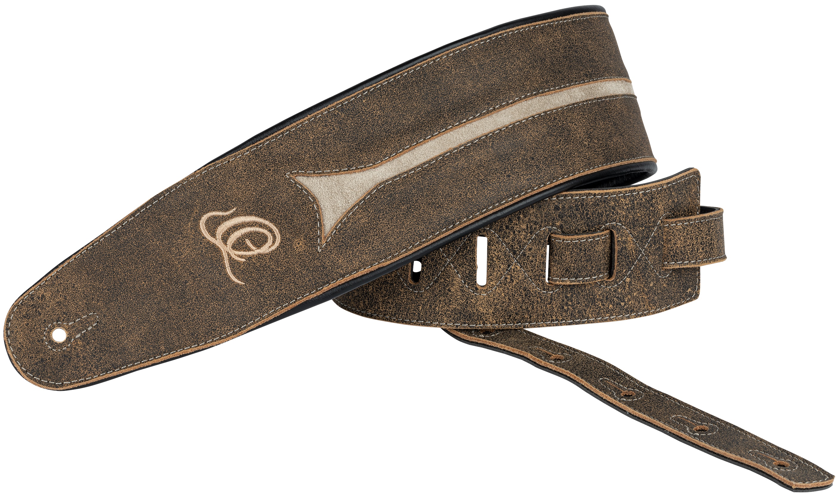 Levně Ortega OSBS-3 Bass Leather Strap - Desert Stone