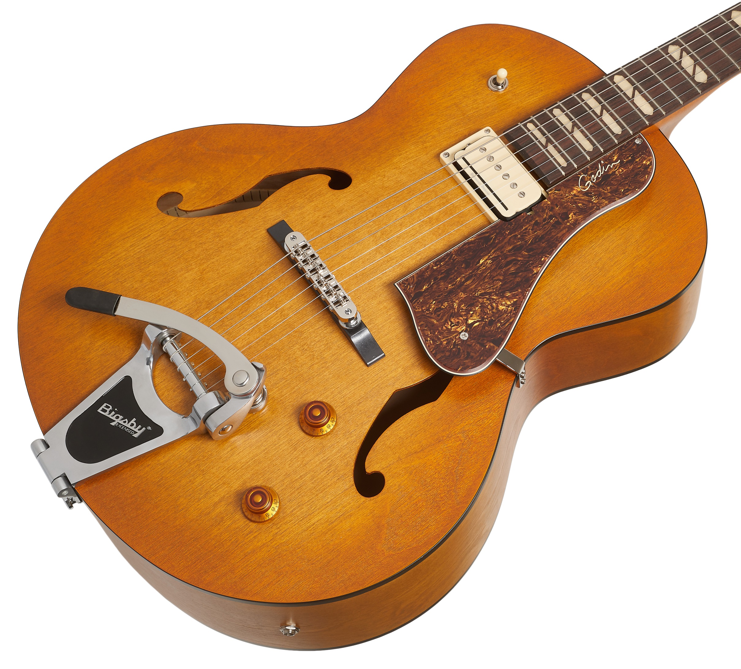 Godin 5th Avenue Jumbo P-Rail Harvest Gold (obrázek 3)
