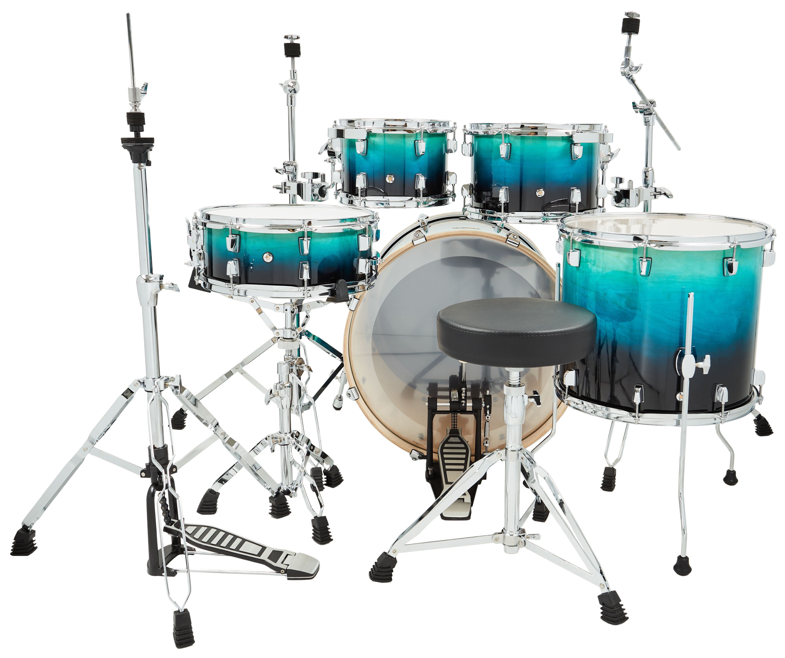 Polmuz Drums Birch Model 3 Blue to Black Fade Rock Set (obrázek 4)
