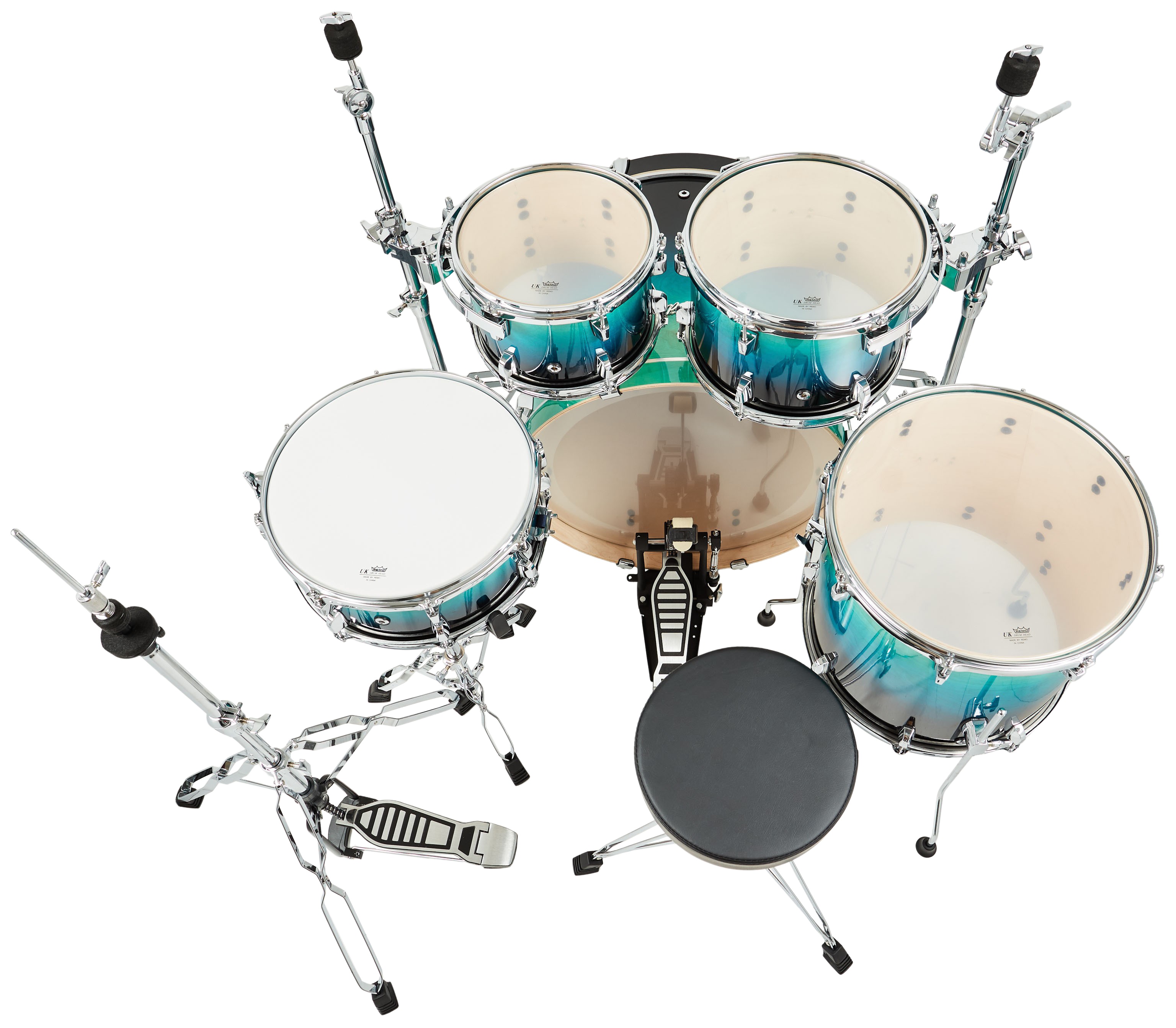 Polmuz Drums Birch Model 3 Blue to Black Fade Rock Set (obrázek 5)