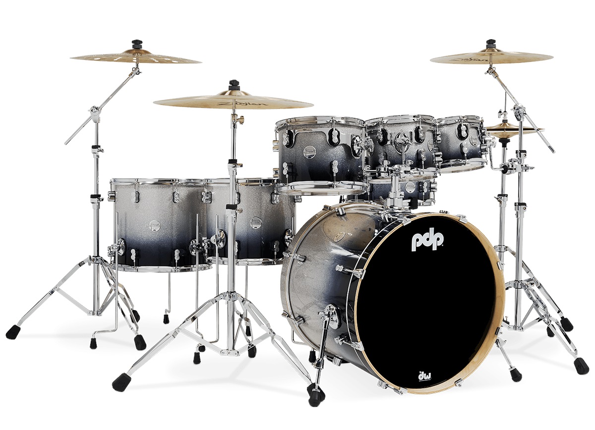 Levně PDP Concept Maple 7 Piece Silver to Black Fade Sparkle Laquer