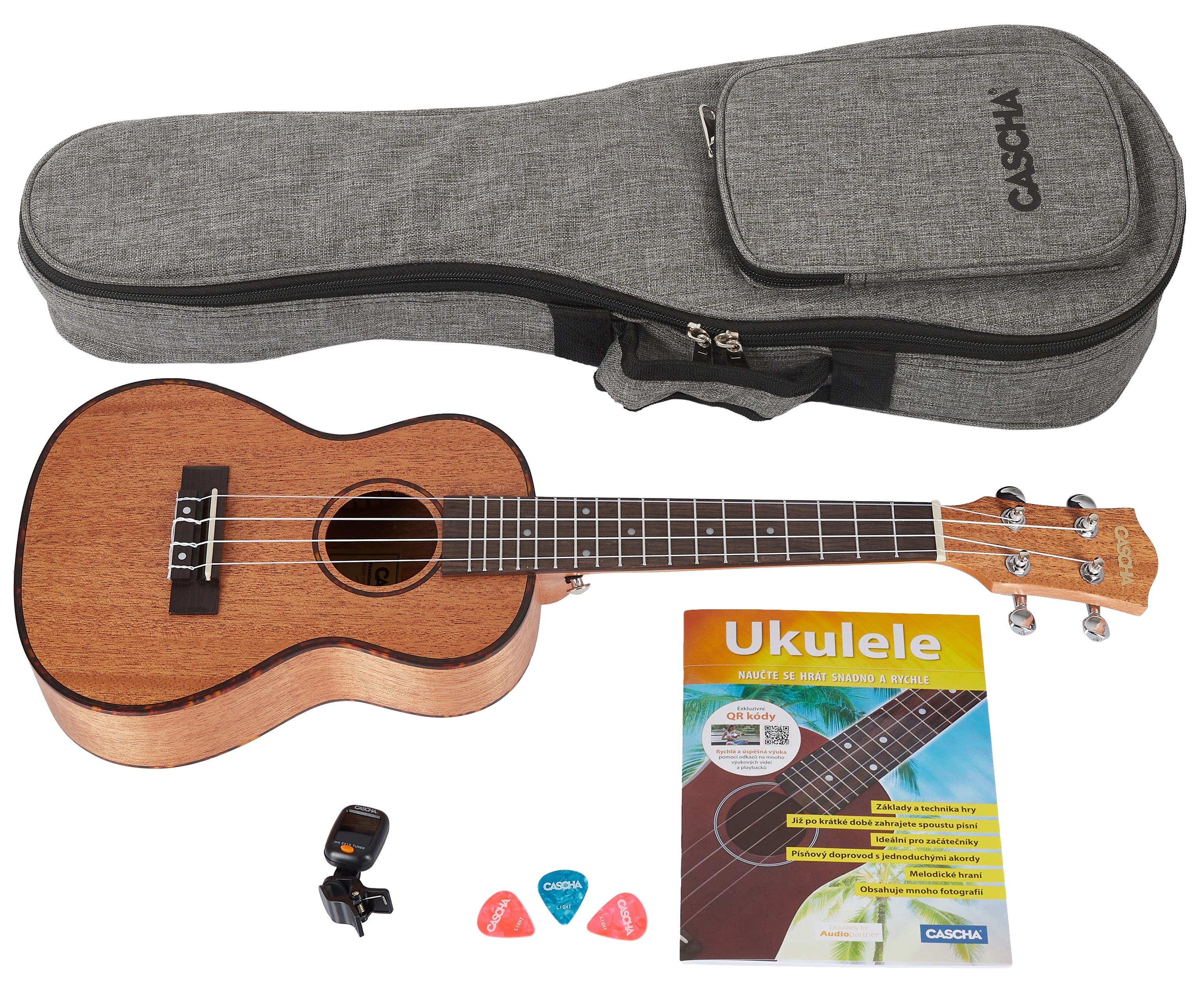 Levně Cascha HH 2036 CZ Concert Mahogany Ukulele Bundle