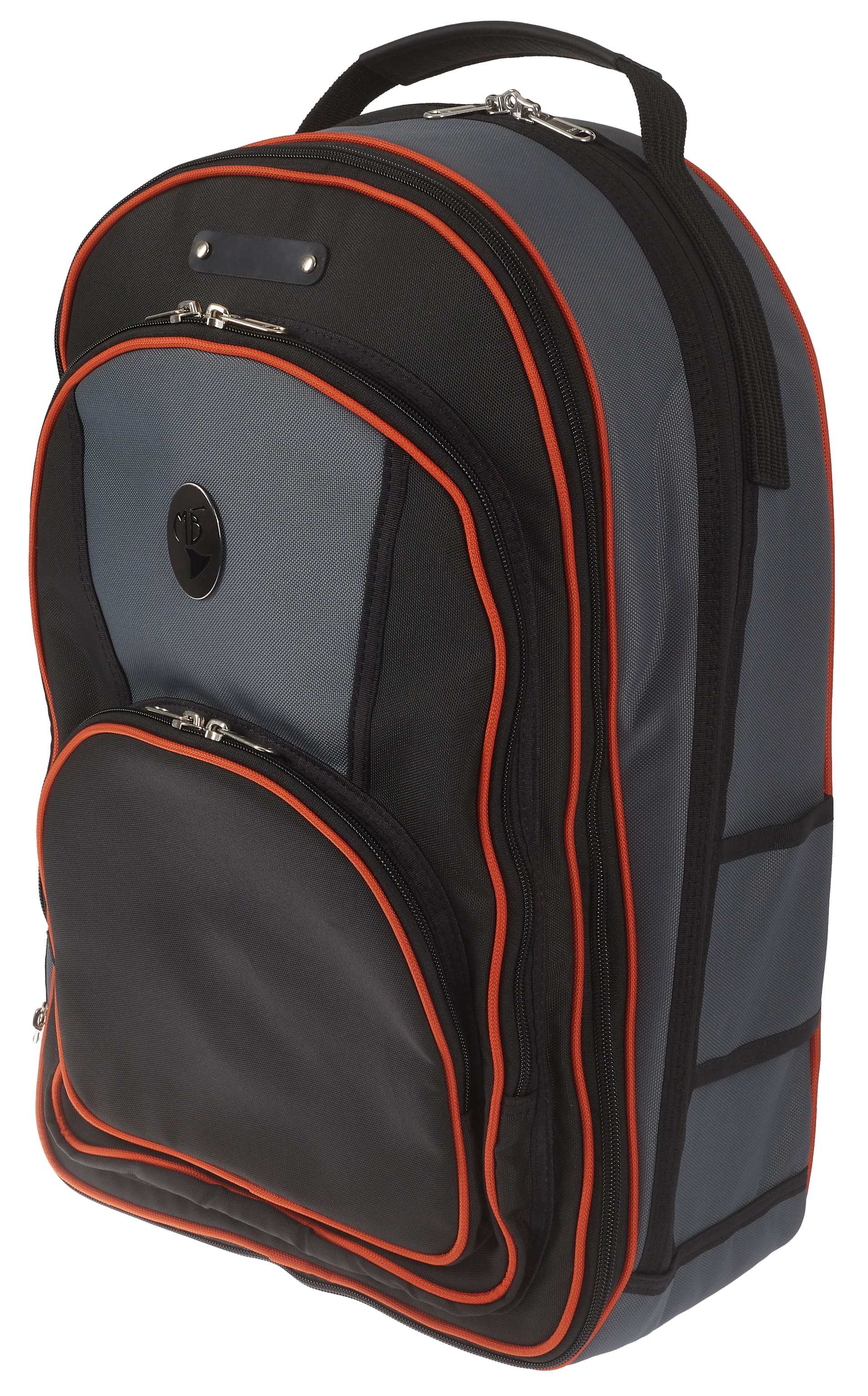 Marcus Bonna MB Backpack Bag, Black/Grey Nylon, Orange Piping, Bell Pr (obrázek 3)