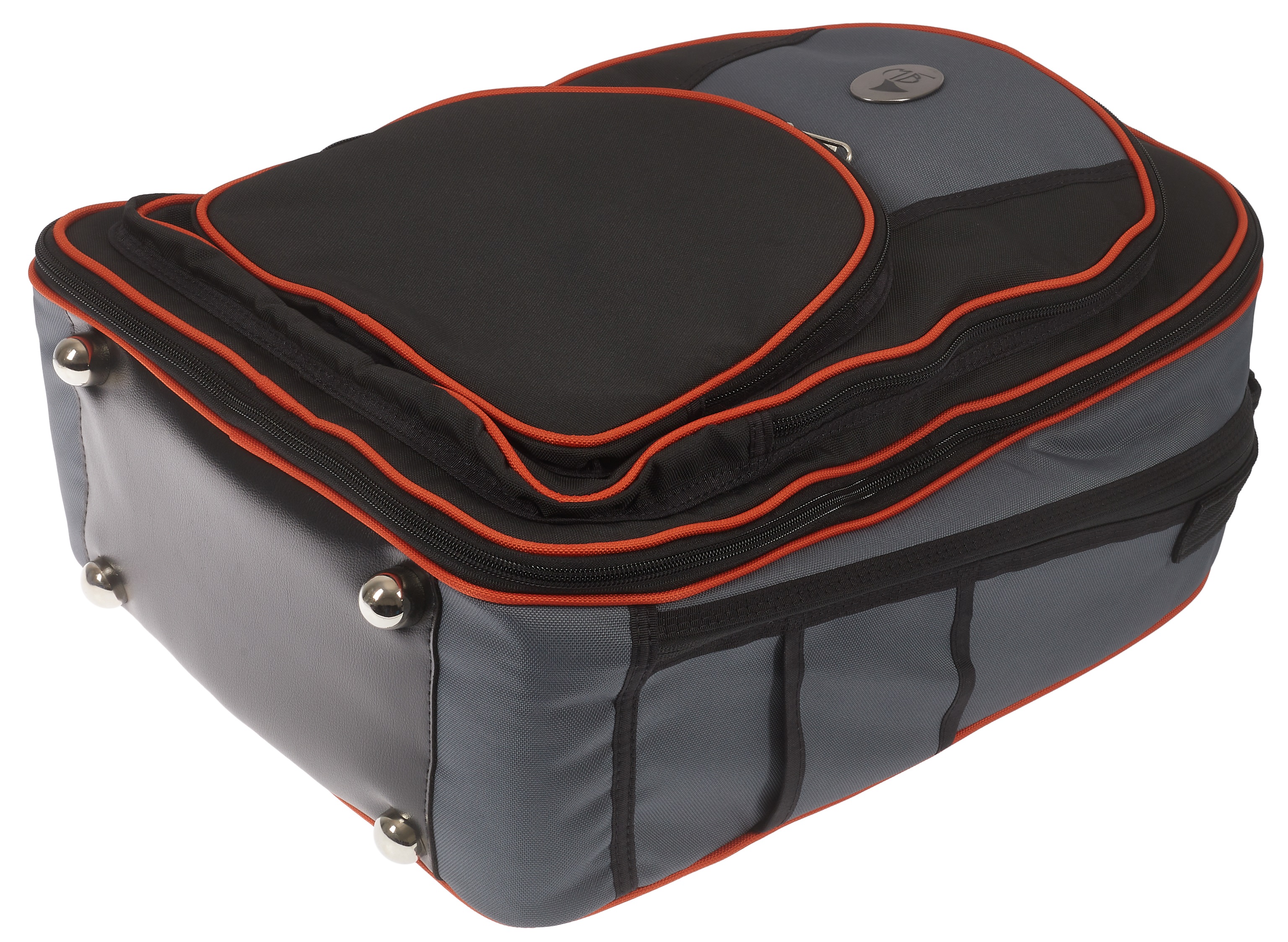 Marcus Bonna MB Backpack Bag, Black/Grey Nylon, Orange Piping, Bell Pr (obrázek 5)