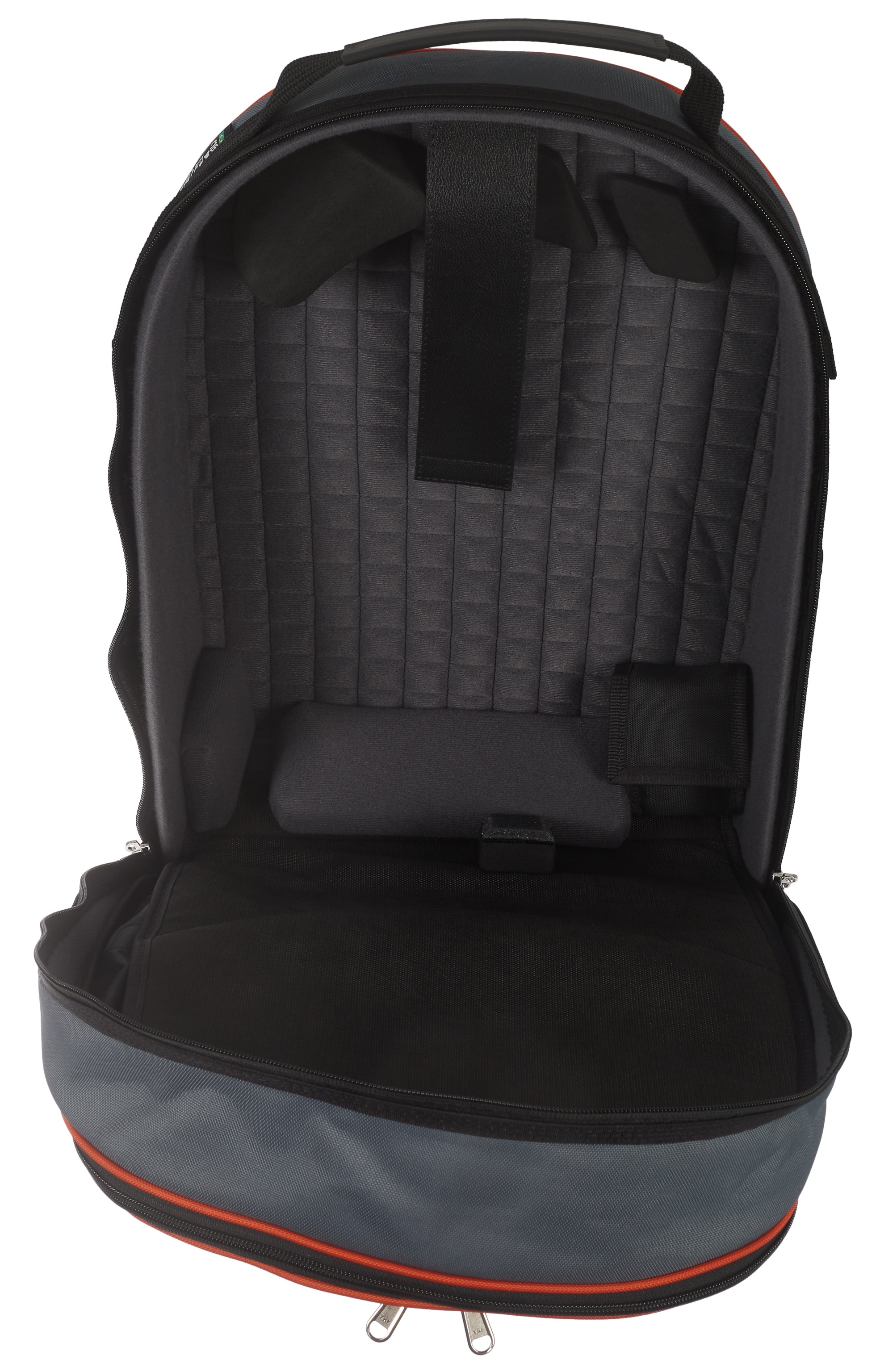 Marcus Bonna MB Backpack Bag, Black/Grey Nylon, Orange Piping, Bell Pr (obrázek 7)