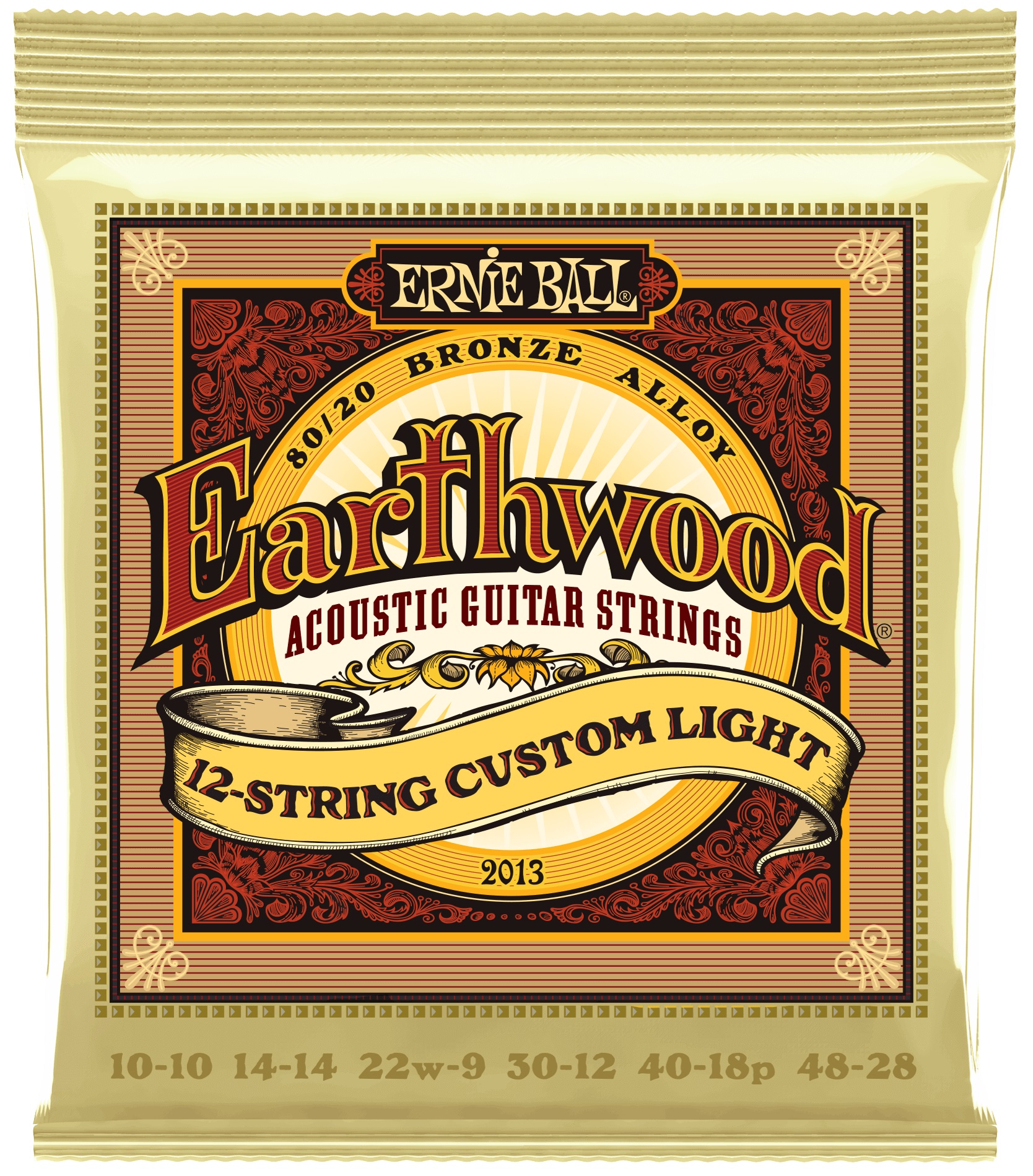 Levně Ernie Ball 2013 Earthwood Custom Light 12-String 80/20 Bronze