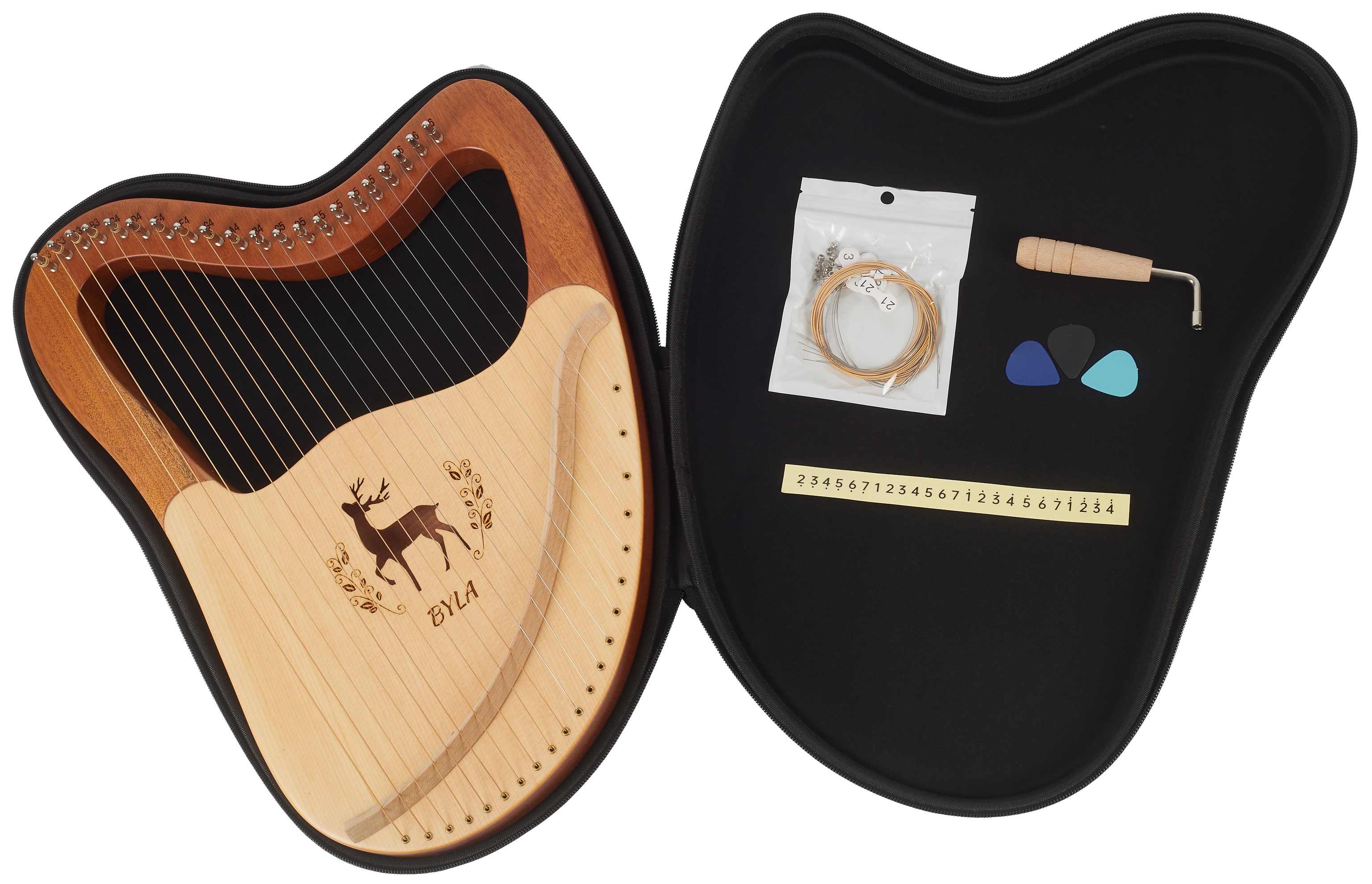 Byla Lyre Harp 21 Strings Coffee (obrázek 7)