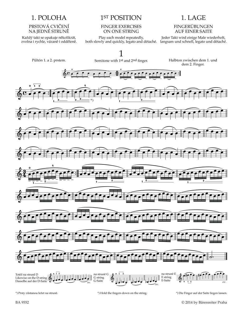 KN Otakar Ševčík - Škola houslové techniky op. 1, sešit 1, 1. poloha (obrázek 5)