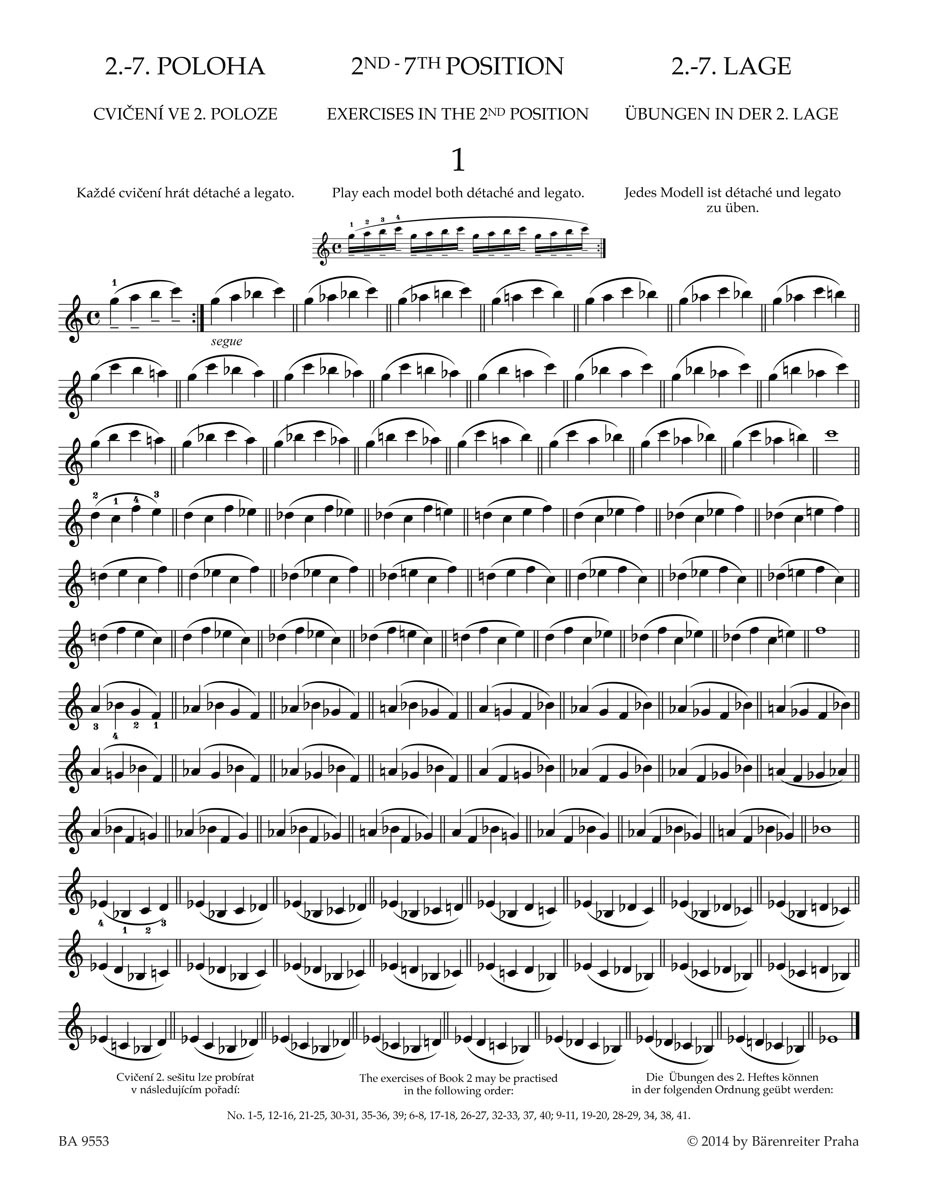 KN Otakar Ševčík - Škola houslové techniky op. 1 sešit 2, 2.-7. poloha (obrázek 5)