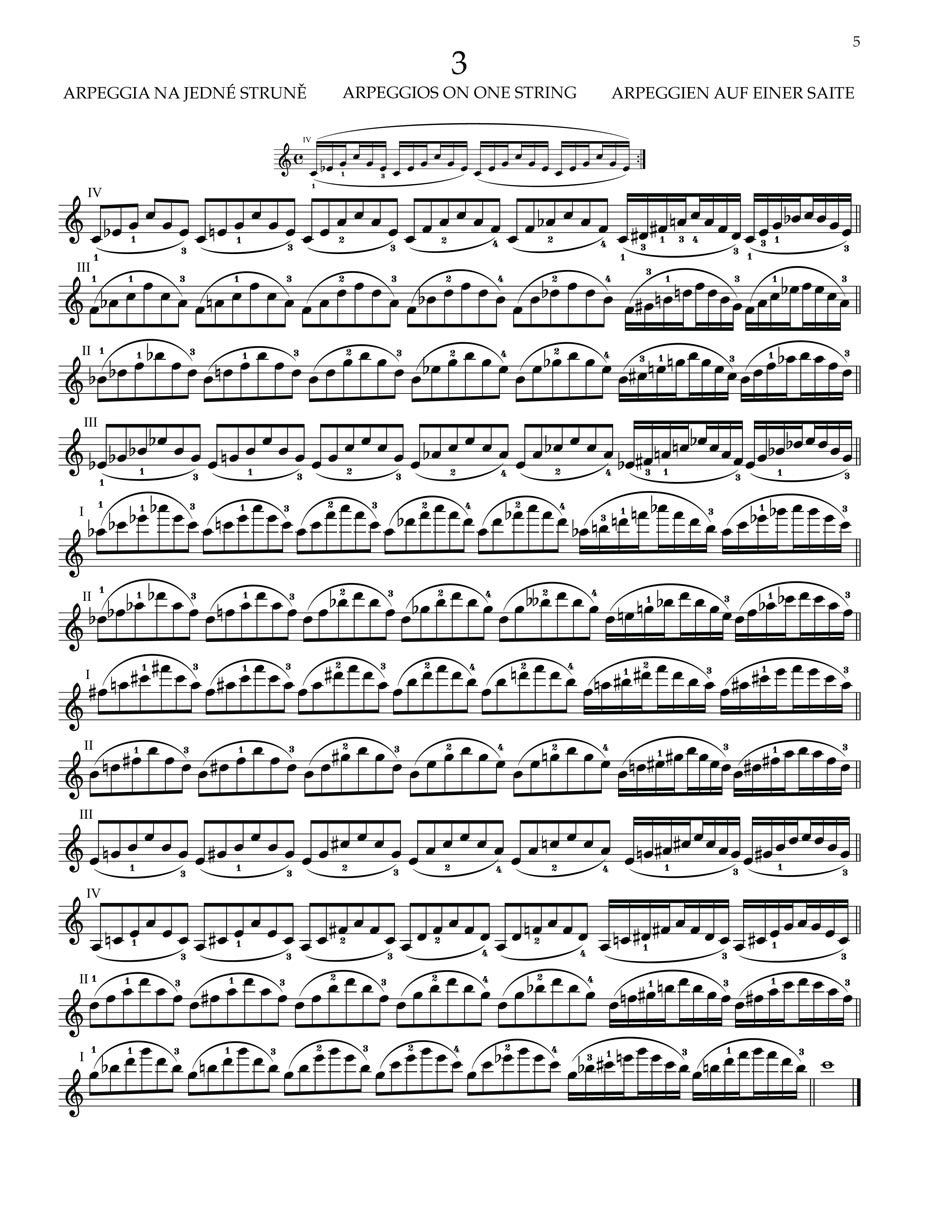 KN Otakar Ševčík - Škola houslové techniky op. 1, sešit 3, výměny polo (obrázek 6)