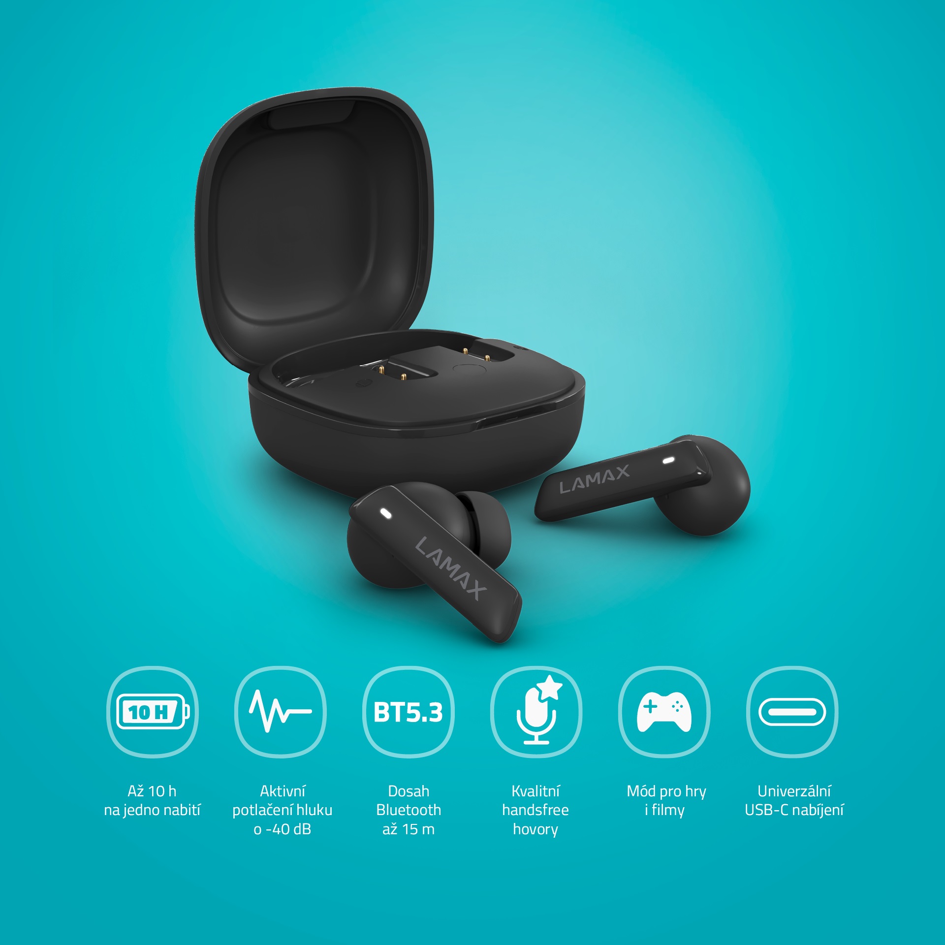 LAMAX Clips1 ANC Black (rozbalené) (obrázek 6)