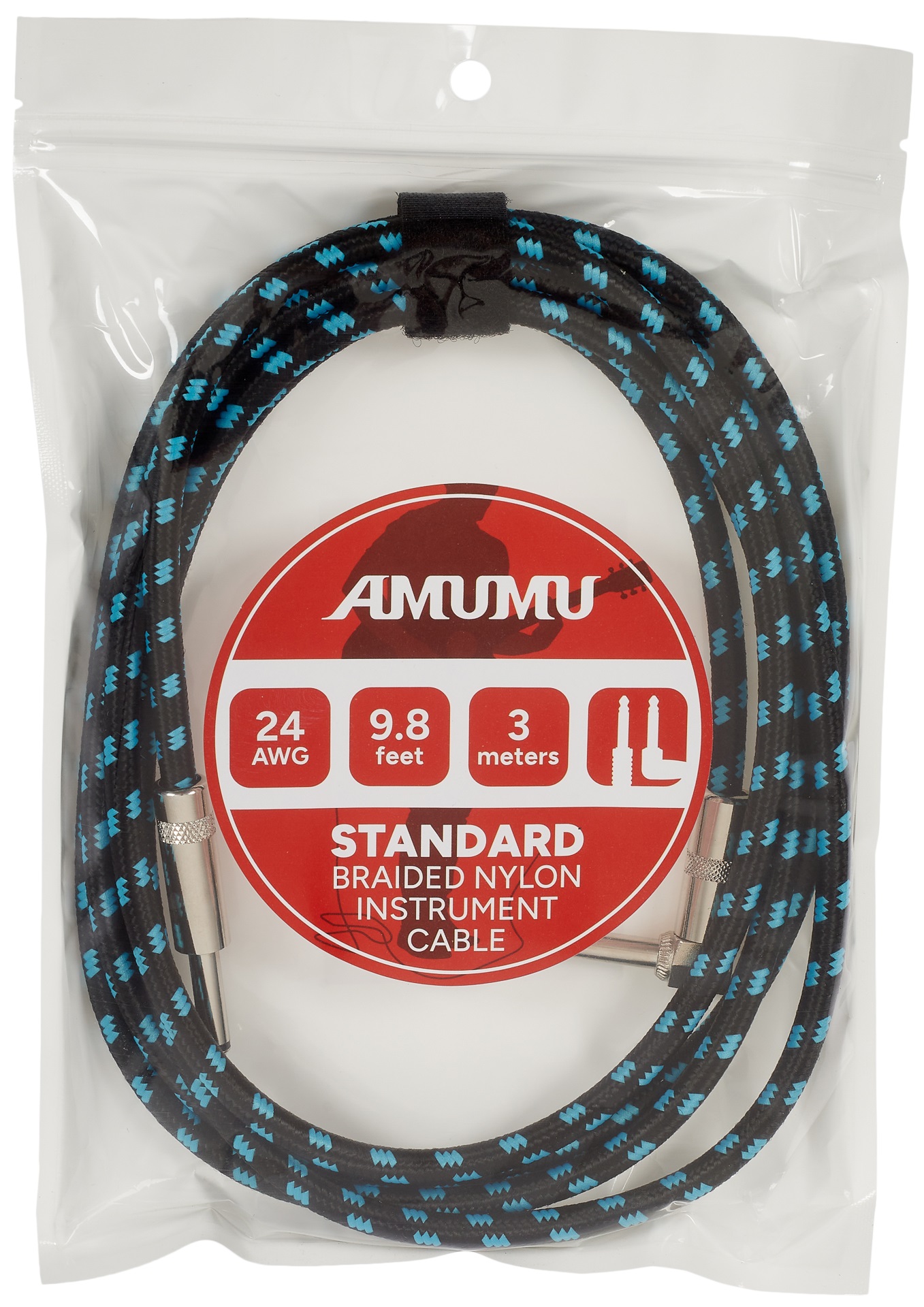 Amumu Woven Instrument Cable Blue Angled 3 m (obrázek 4)