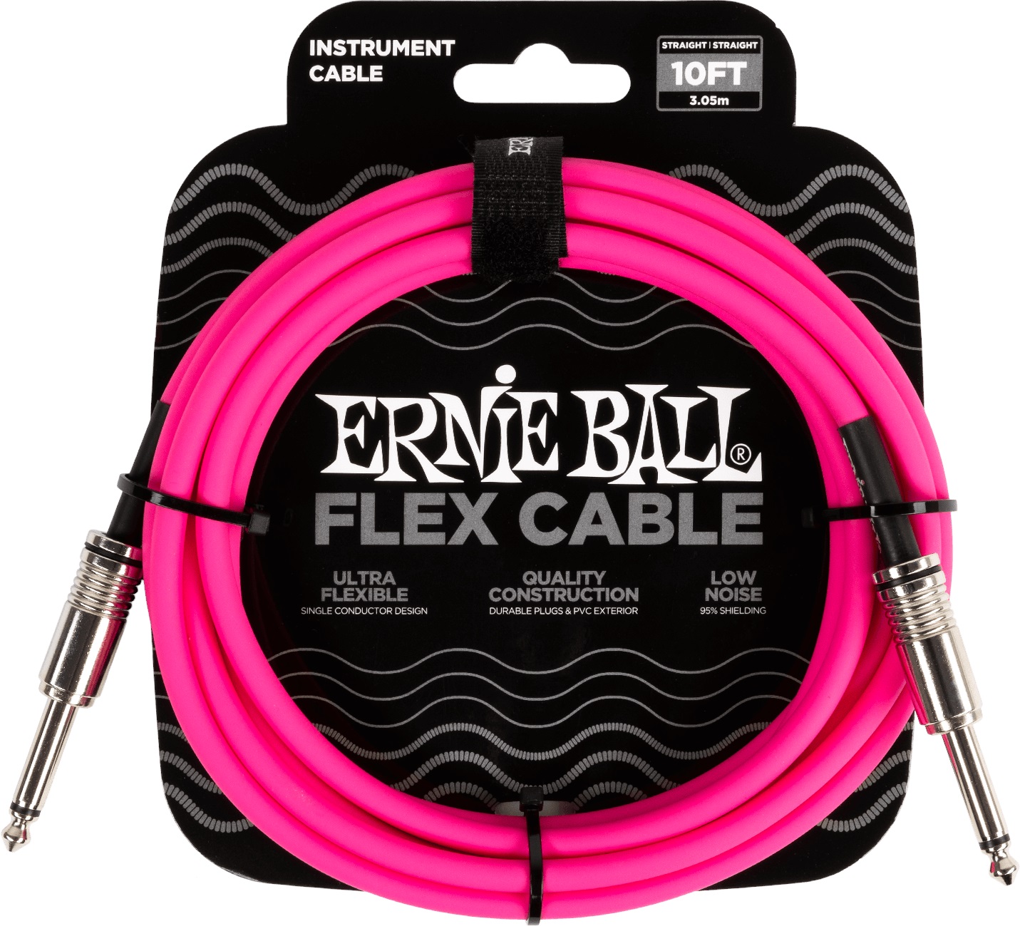Ernie Ball Flex Instrument Cable 10' Pink