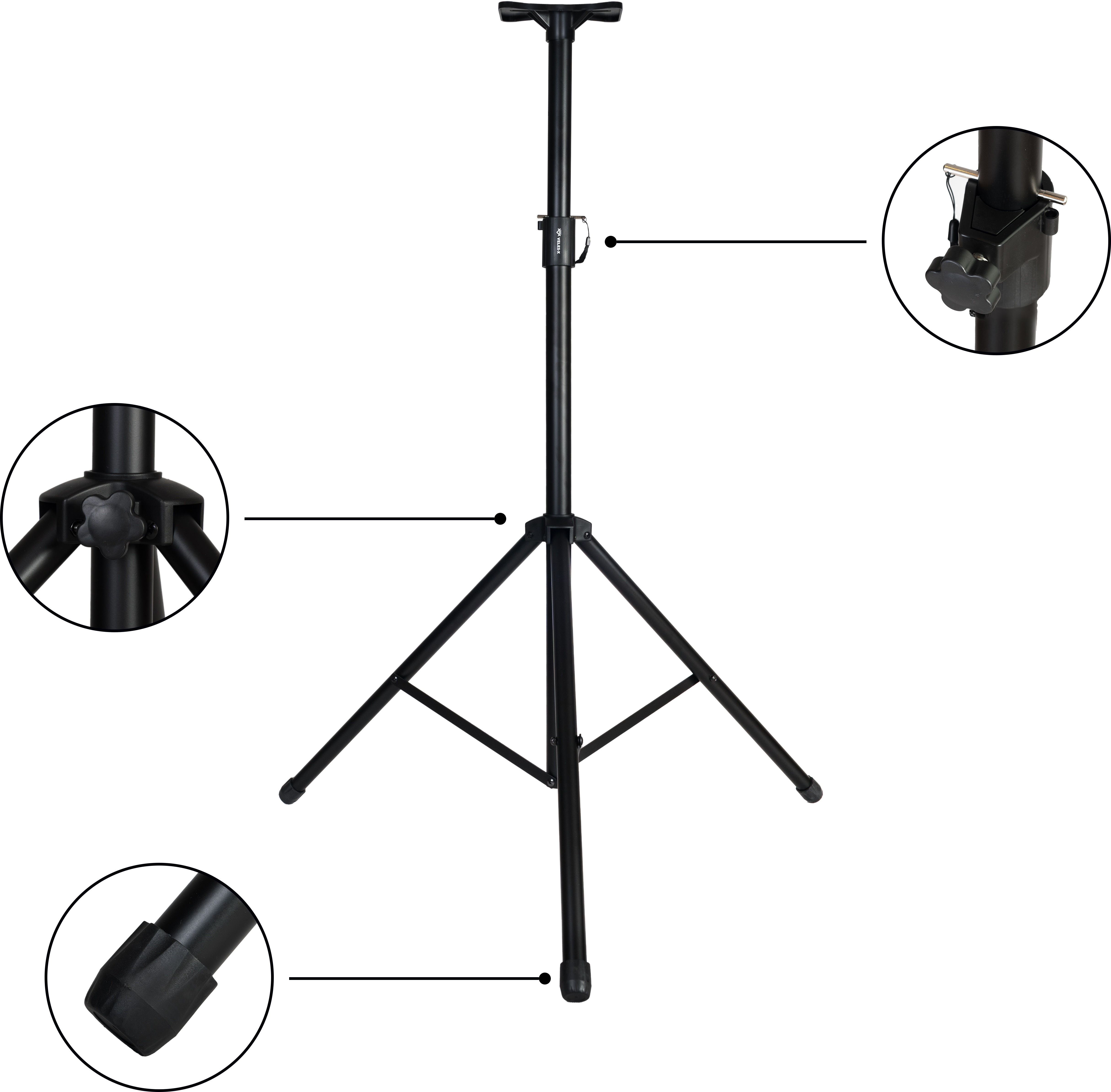 Veles-X Adjustable Tripod Speaker Stand V2 (obrázek 3)