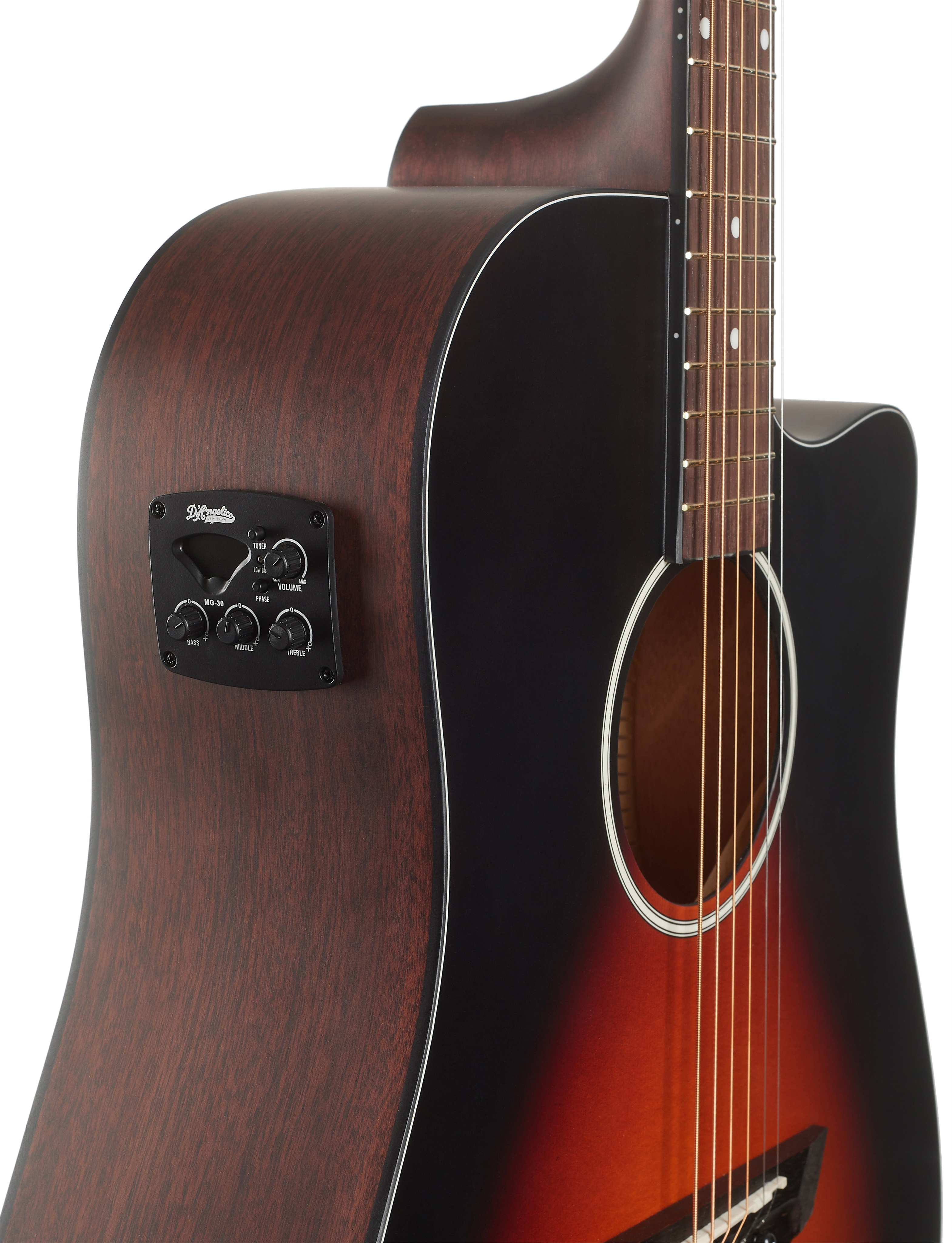 D'Angelico Bowery LS Dreadnought CE Satin Vintage Sunburst (obrázek 4)