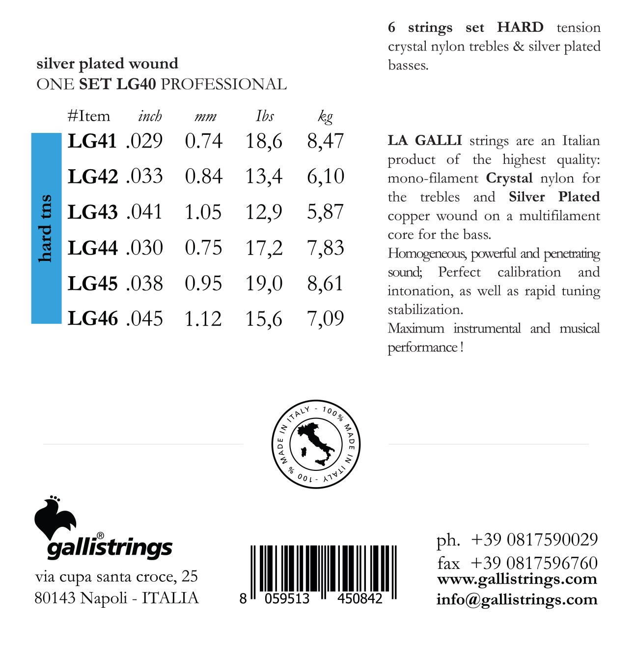 Galli LG40 La Galli Clear Nylon Hard (obrázek 3)