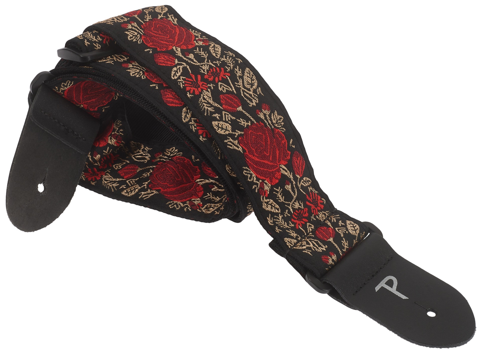 Levně Perri's Leathers 7634 Jacquard Red/Gold Roses