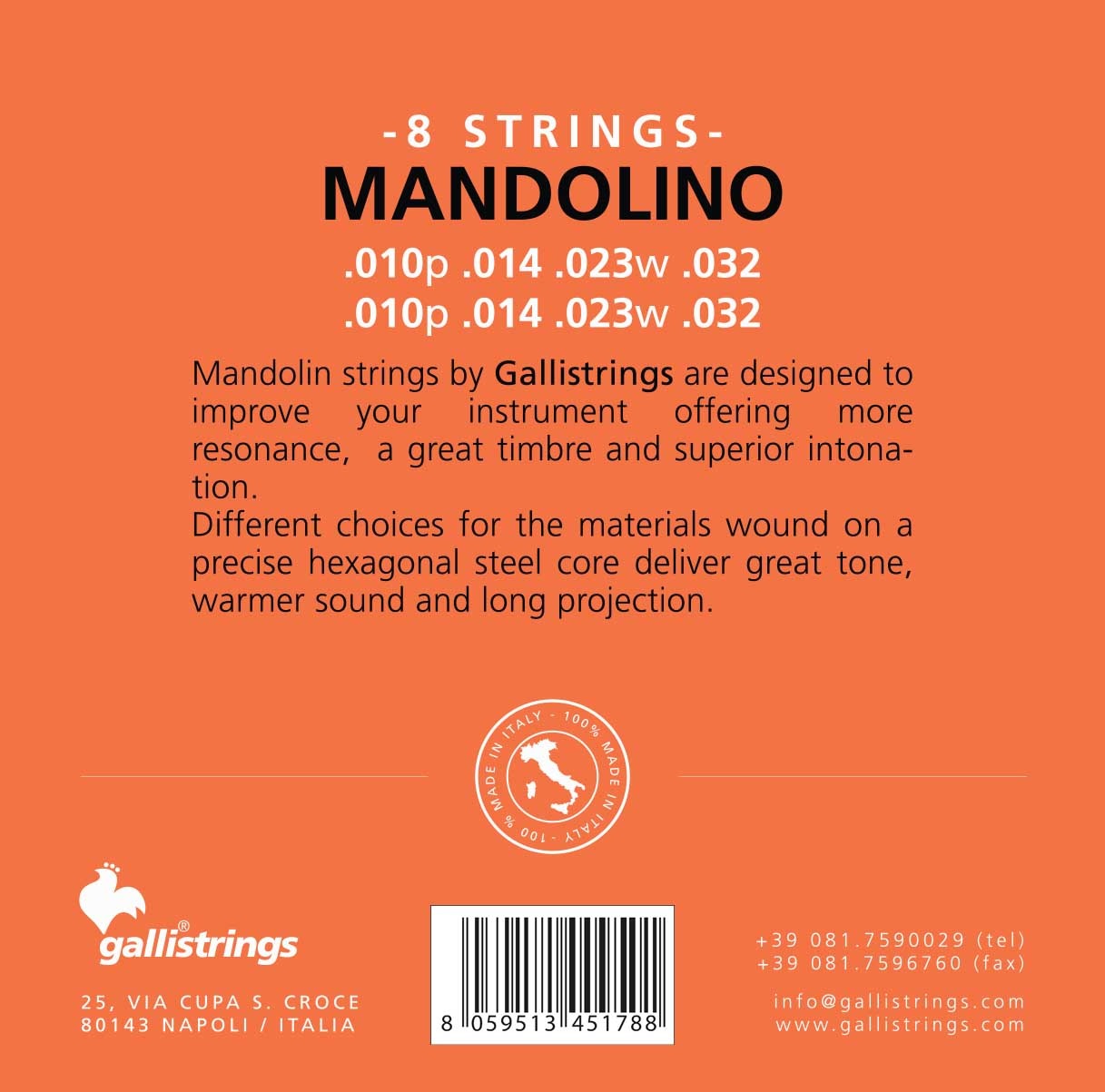 Galli G1430 Mandolino Phosphor Bronze (obrázek 3)