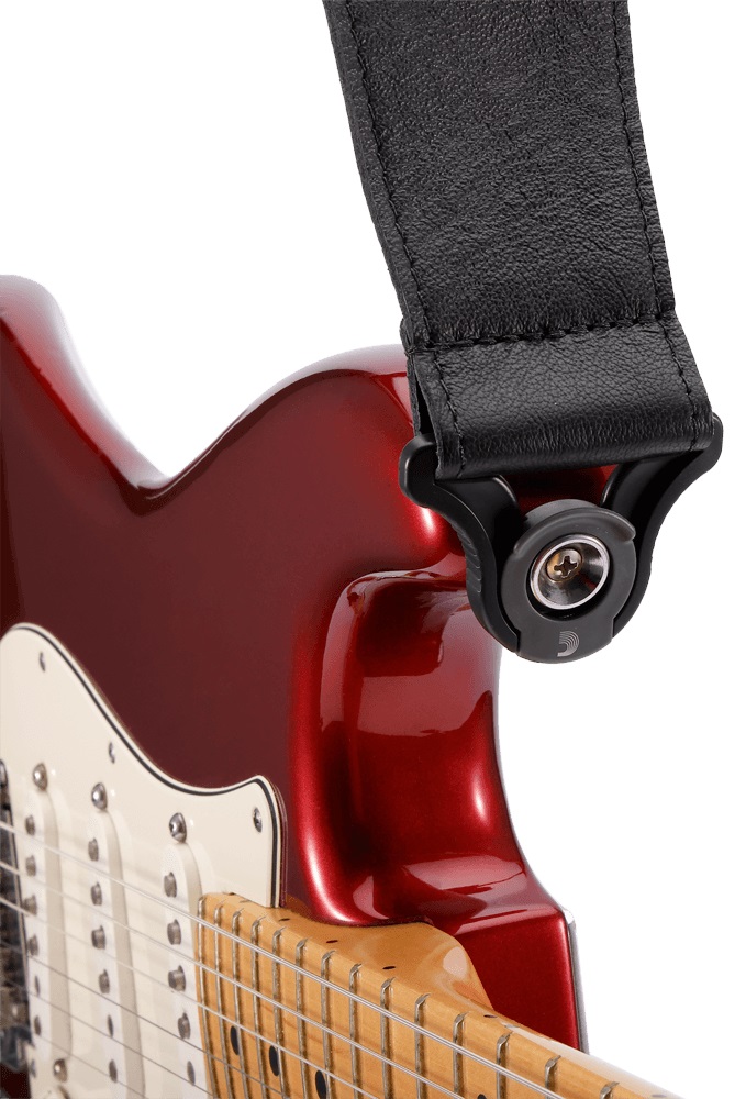 D'Addario Comfort Leather Auto Lock Guitar Strap Black (obrázek 4)