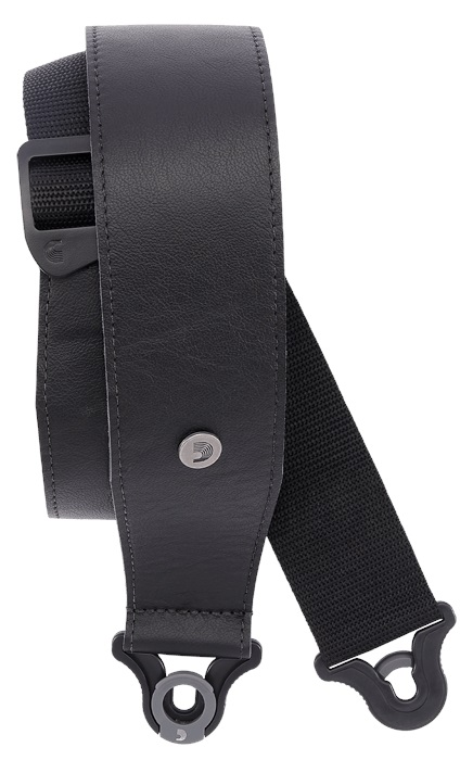 Levně D'Addario Comfort Leather Auto Lock Guitar Strap Black