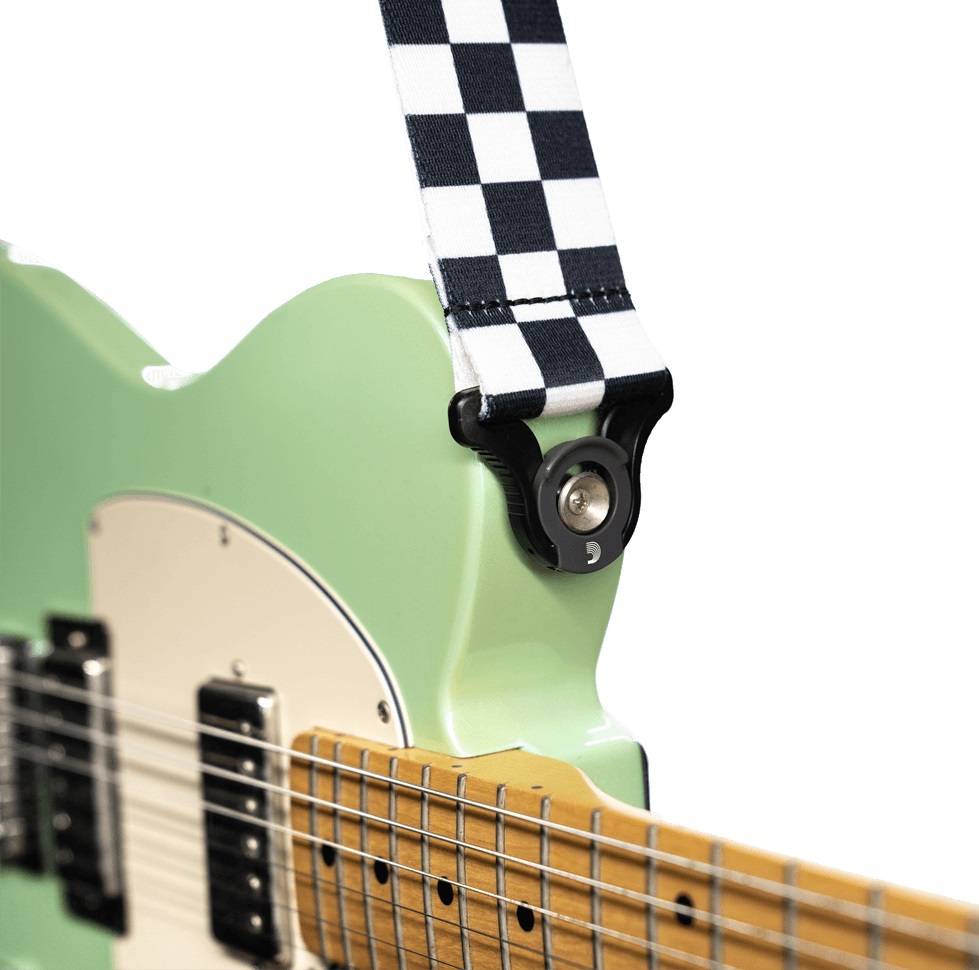 D'Addario Auto Lock Guitar Strap Skater Checkerboard (obrázek 4)