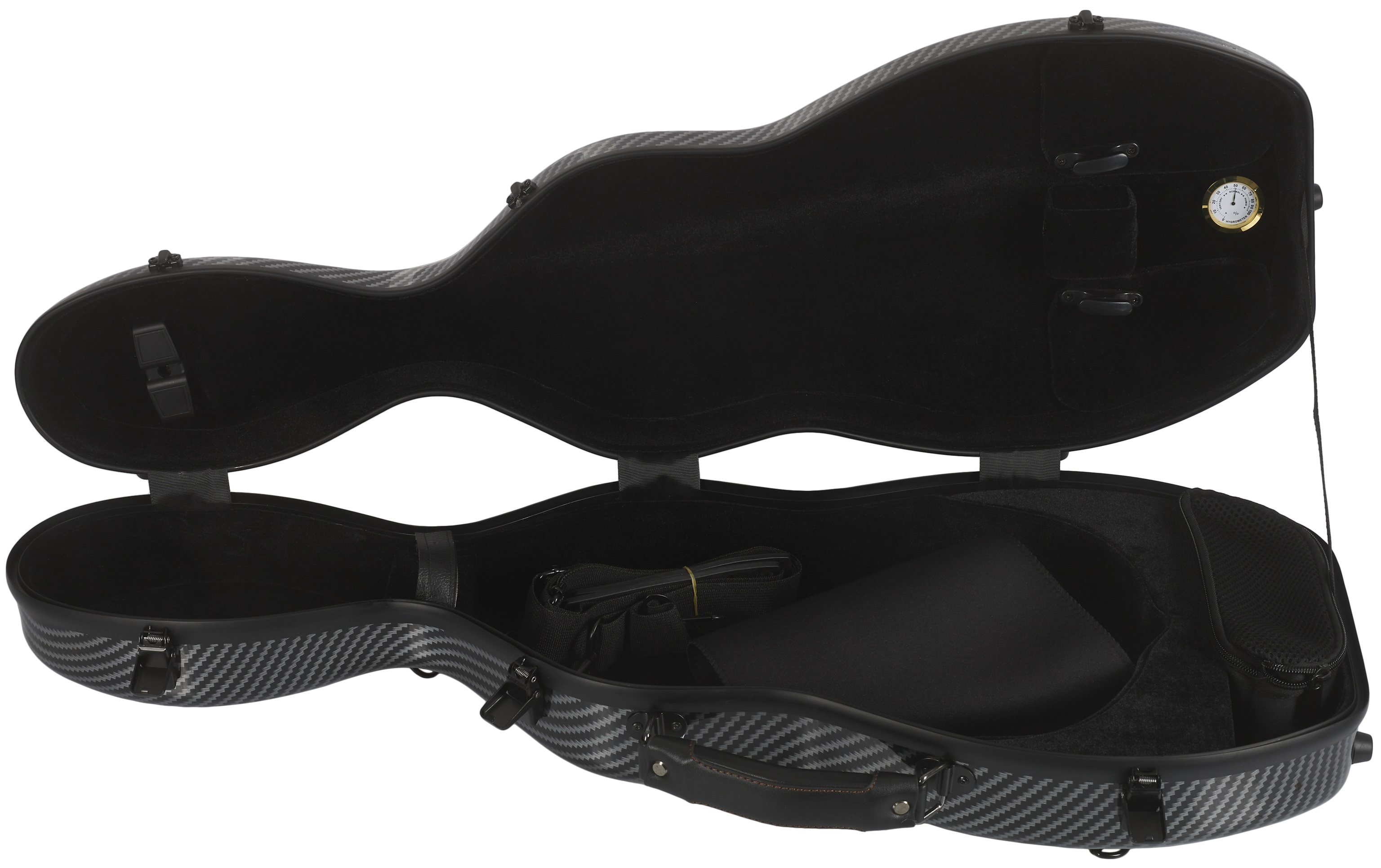 Bacio Instruments Fiberglass Violin Case Cello Style BK (obrázek 7)