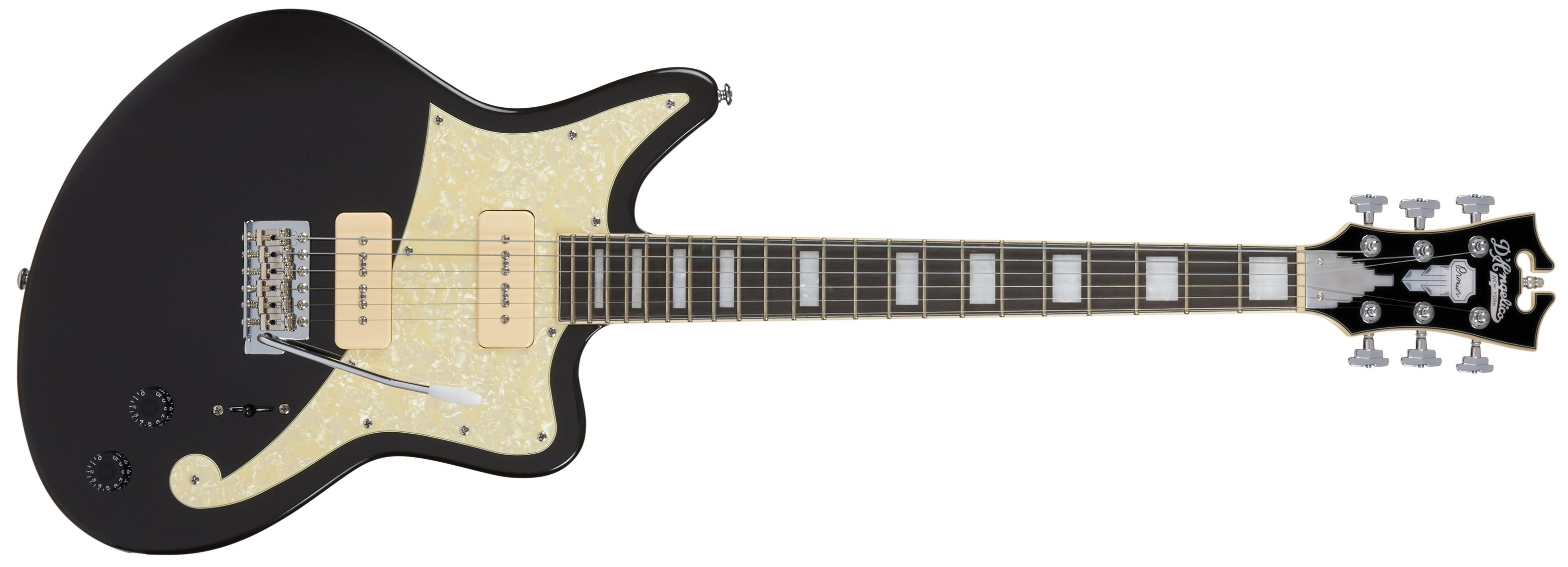 Levně D'Angelico Offset Solid Body Black Flake