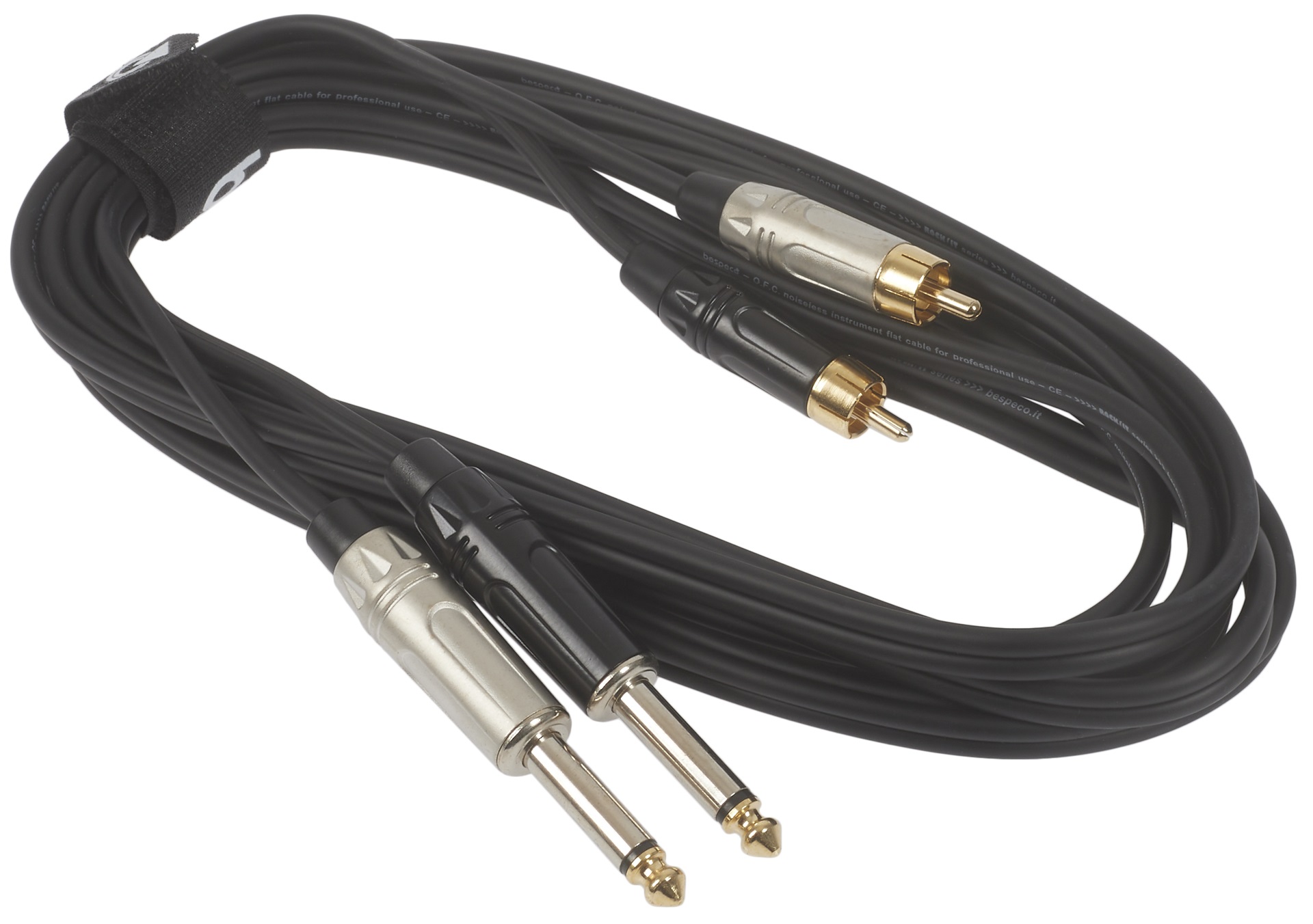 Bespeco ROCKIT Interlink Cable 2x RCA - 2x Jack Mono 3 m (obrázek 3)