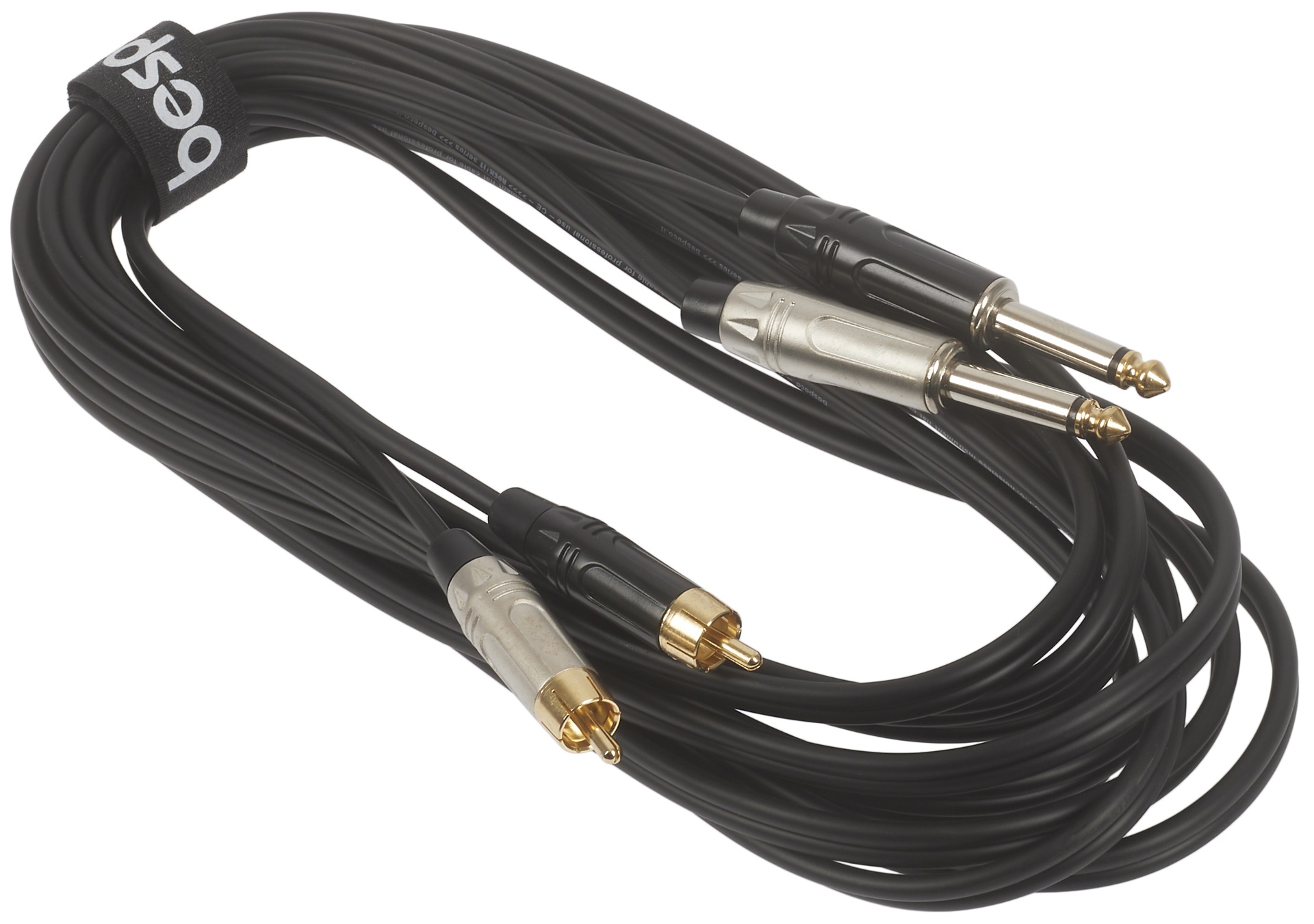 Bespeco ROCKIT Interlink Cable 2x RCA - 2x Jack Mono 5 m (obrázek 3)